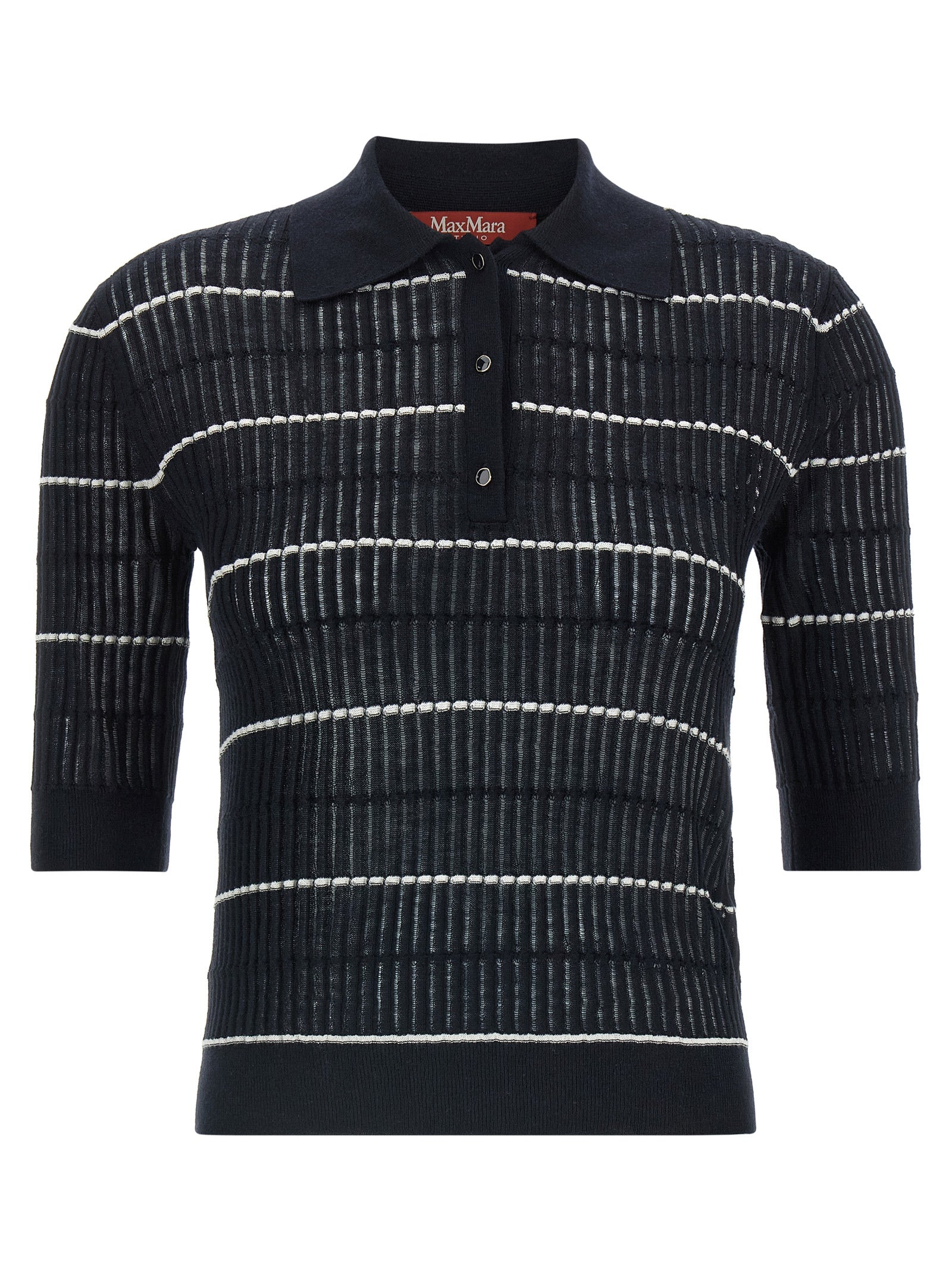 Blue Silk Polo Shirt