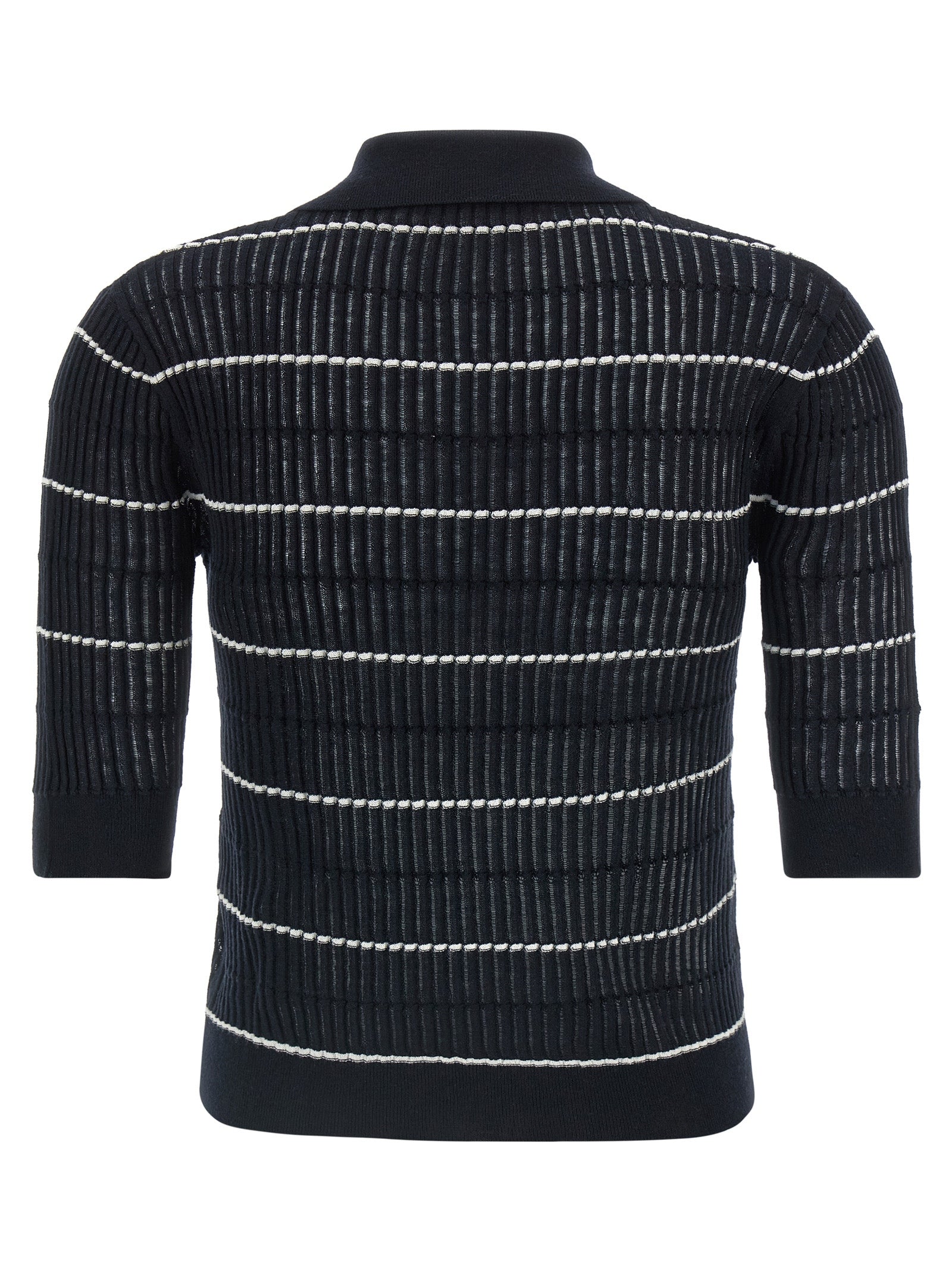 Blue Silk Polo Shirt