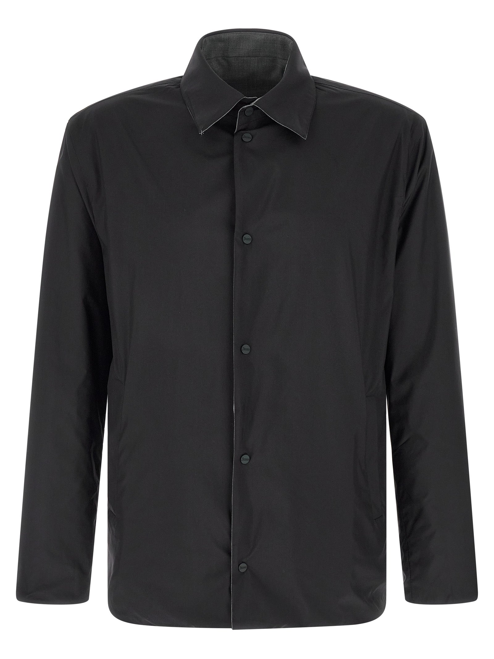 Gray Polyester Full-Length Jacket