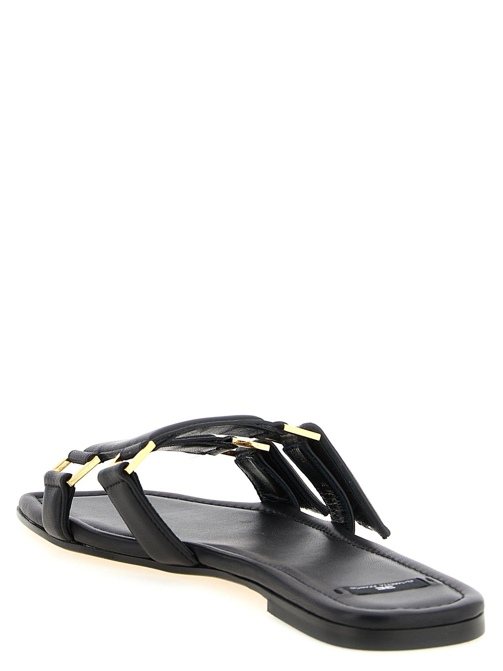 Black Lambskin Slides