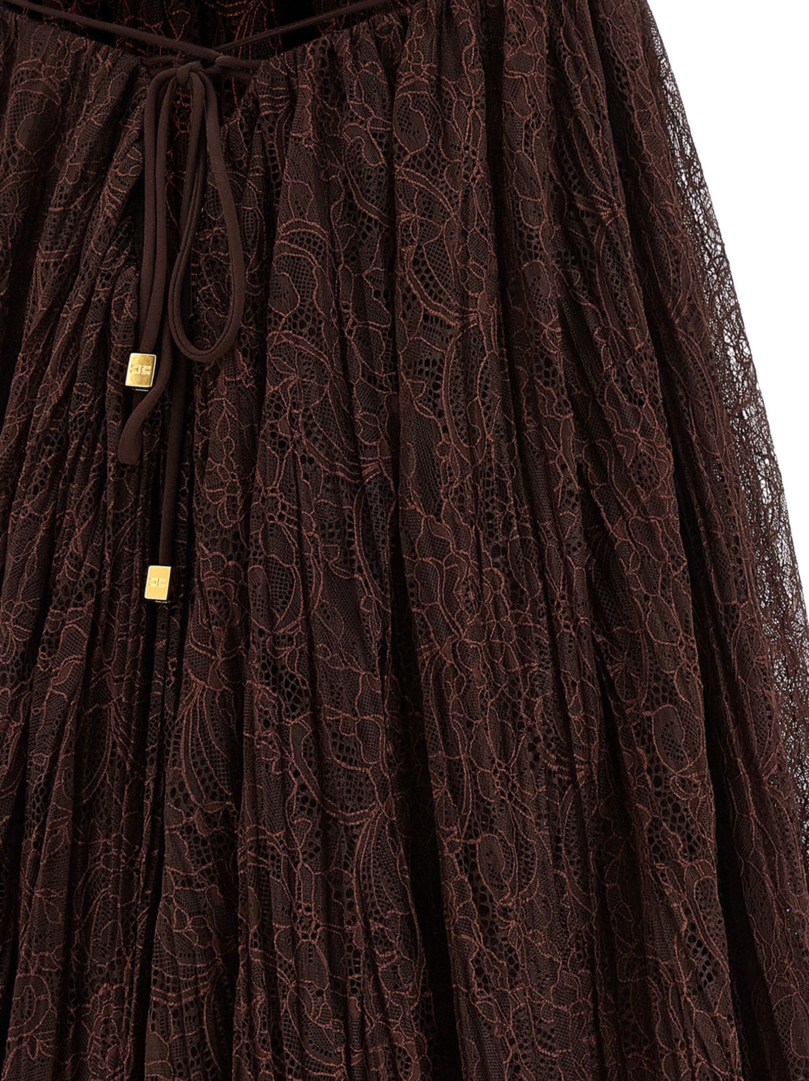 Brown Polyamide Short Dress