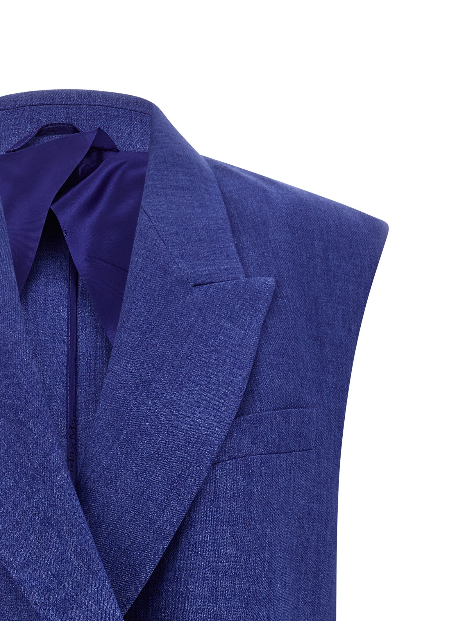 Blue Linen Sleeveless Jacket