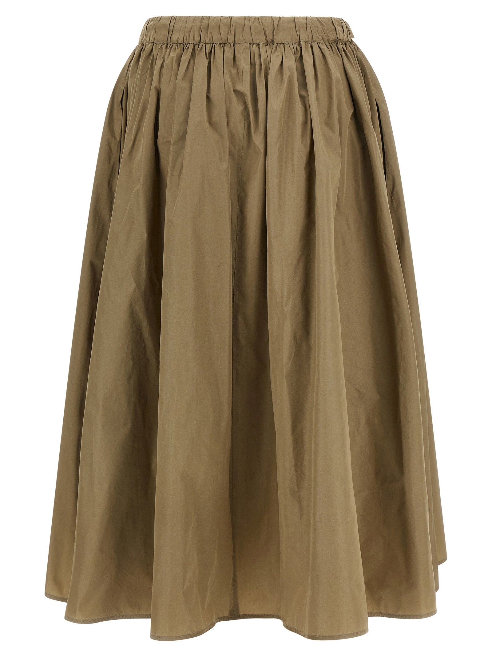 Bicolor Polyester Midi Skirt