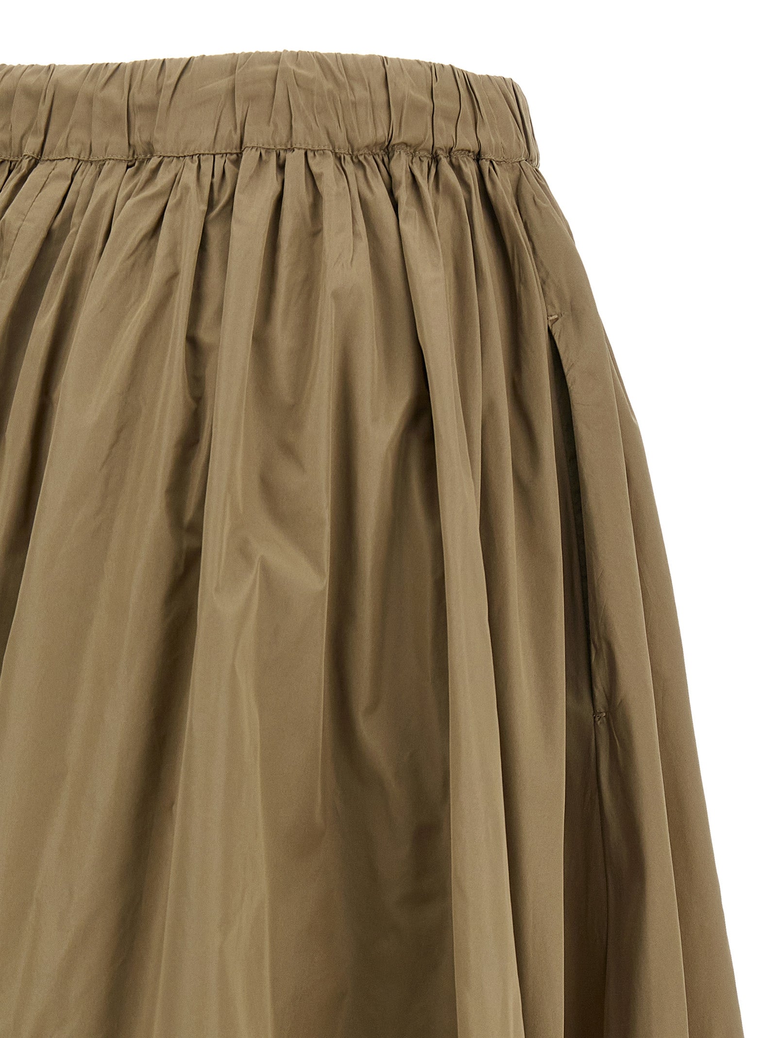 Bicolor Polyester Midi Skirt