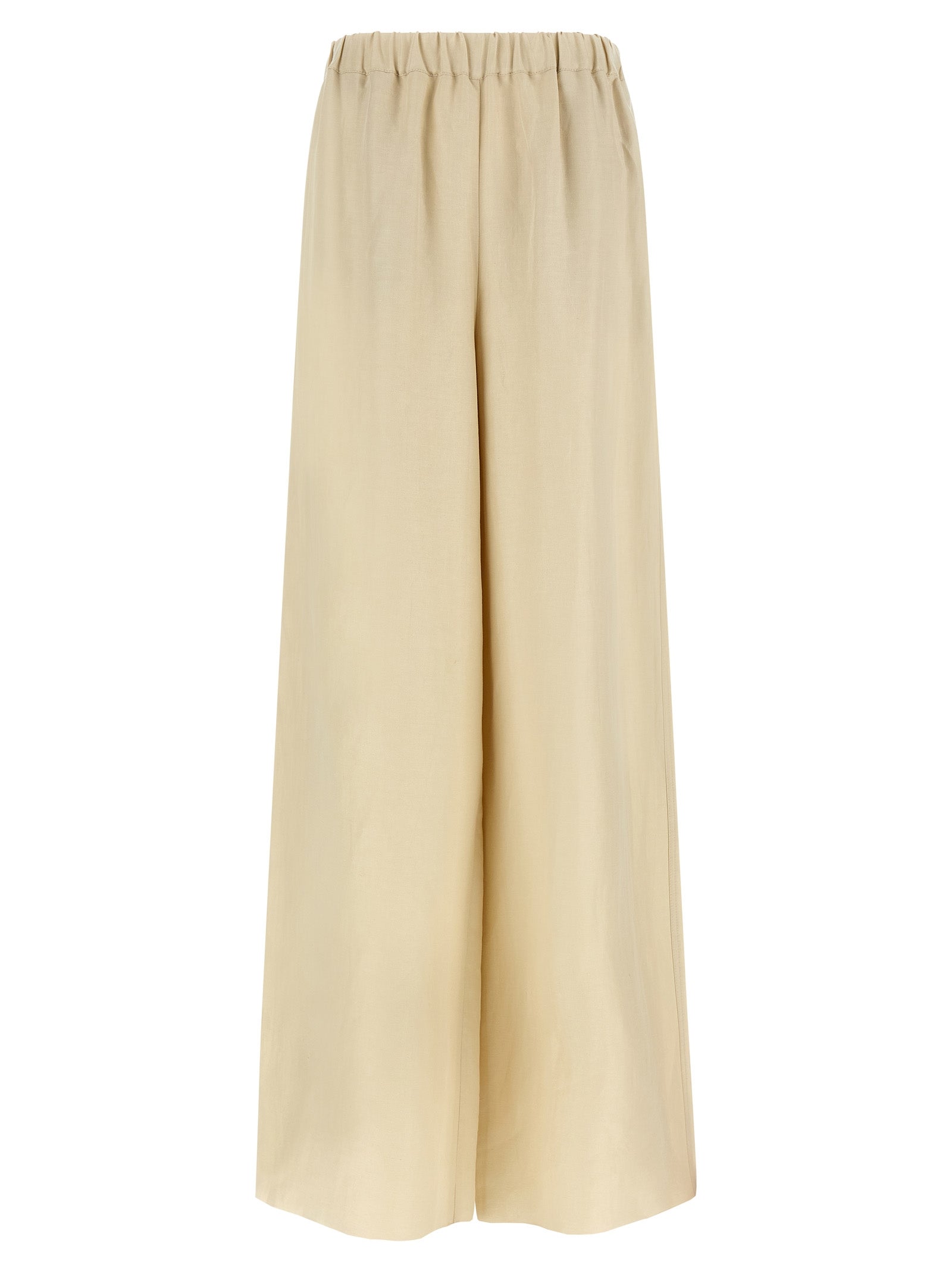 Beige Linen Casual Pants