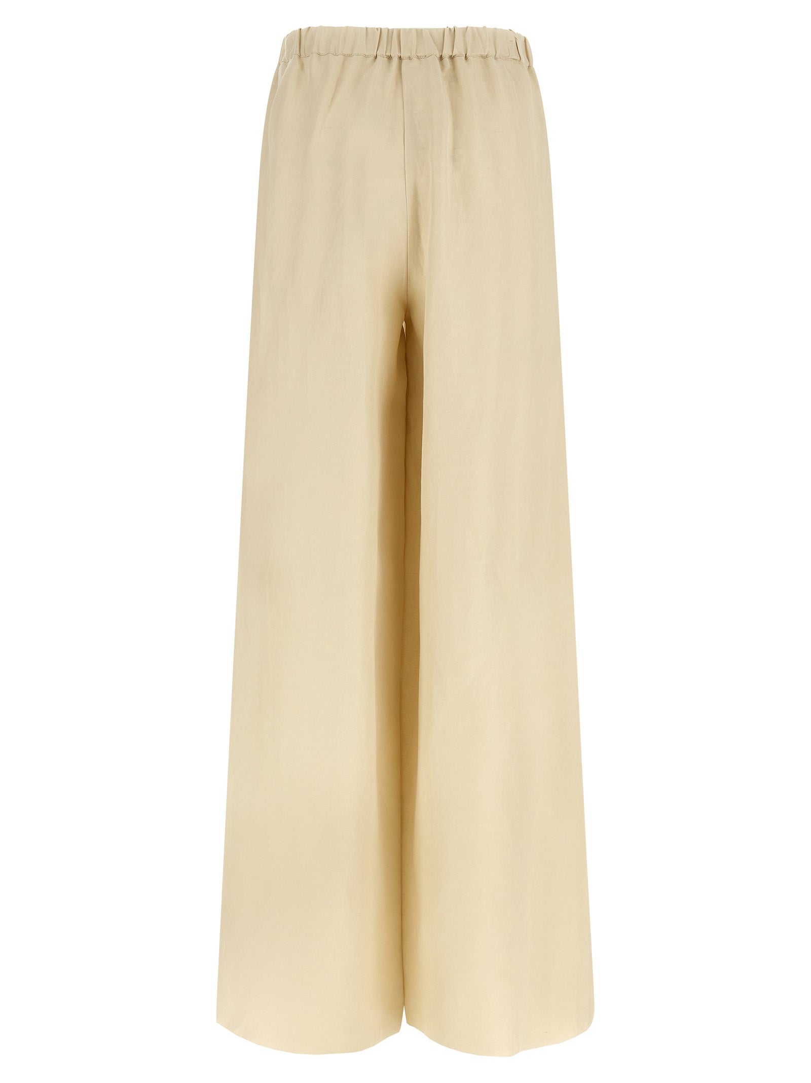 Beige Linen Casual Pants