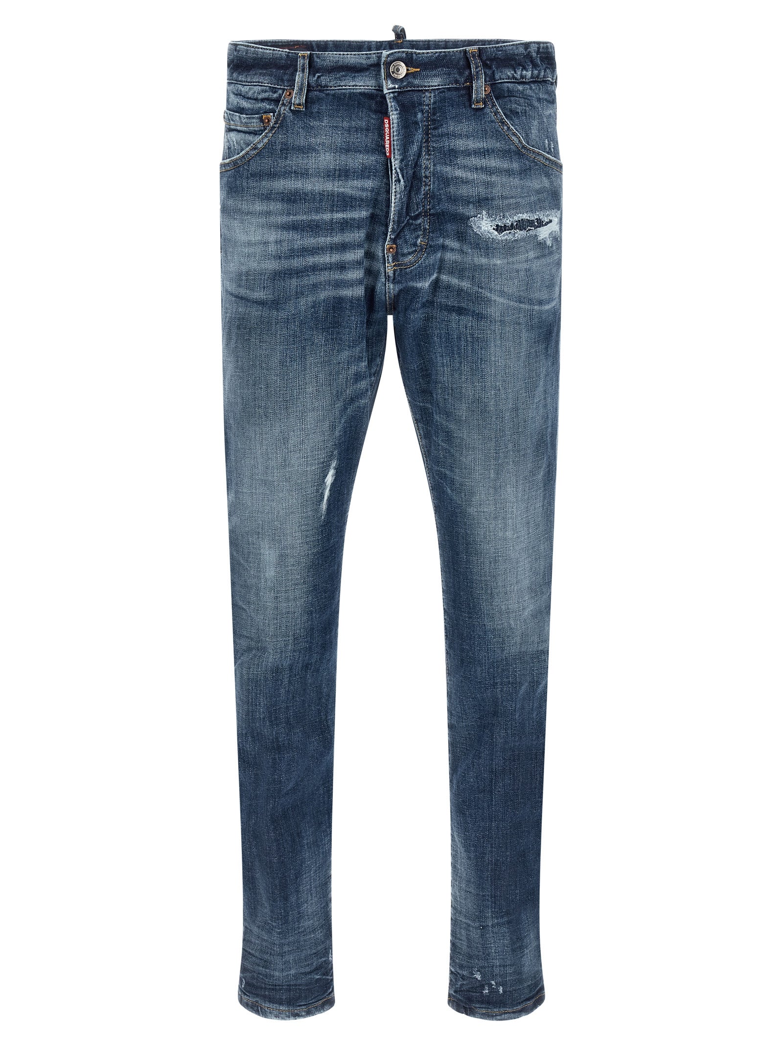 Blue Cotton Slim Fit Jeans