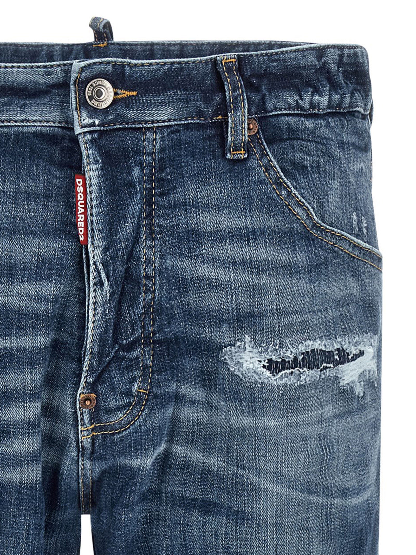Blue Cotton Slim Fit Jeans