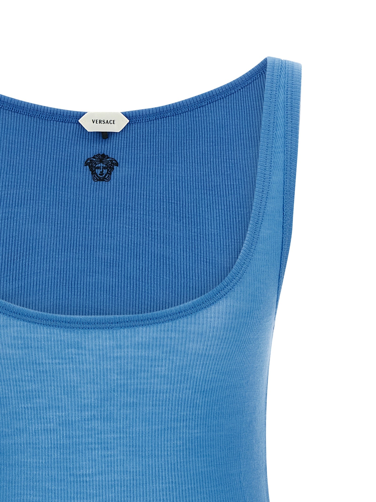 Blue Virgin Wool Tank Tops