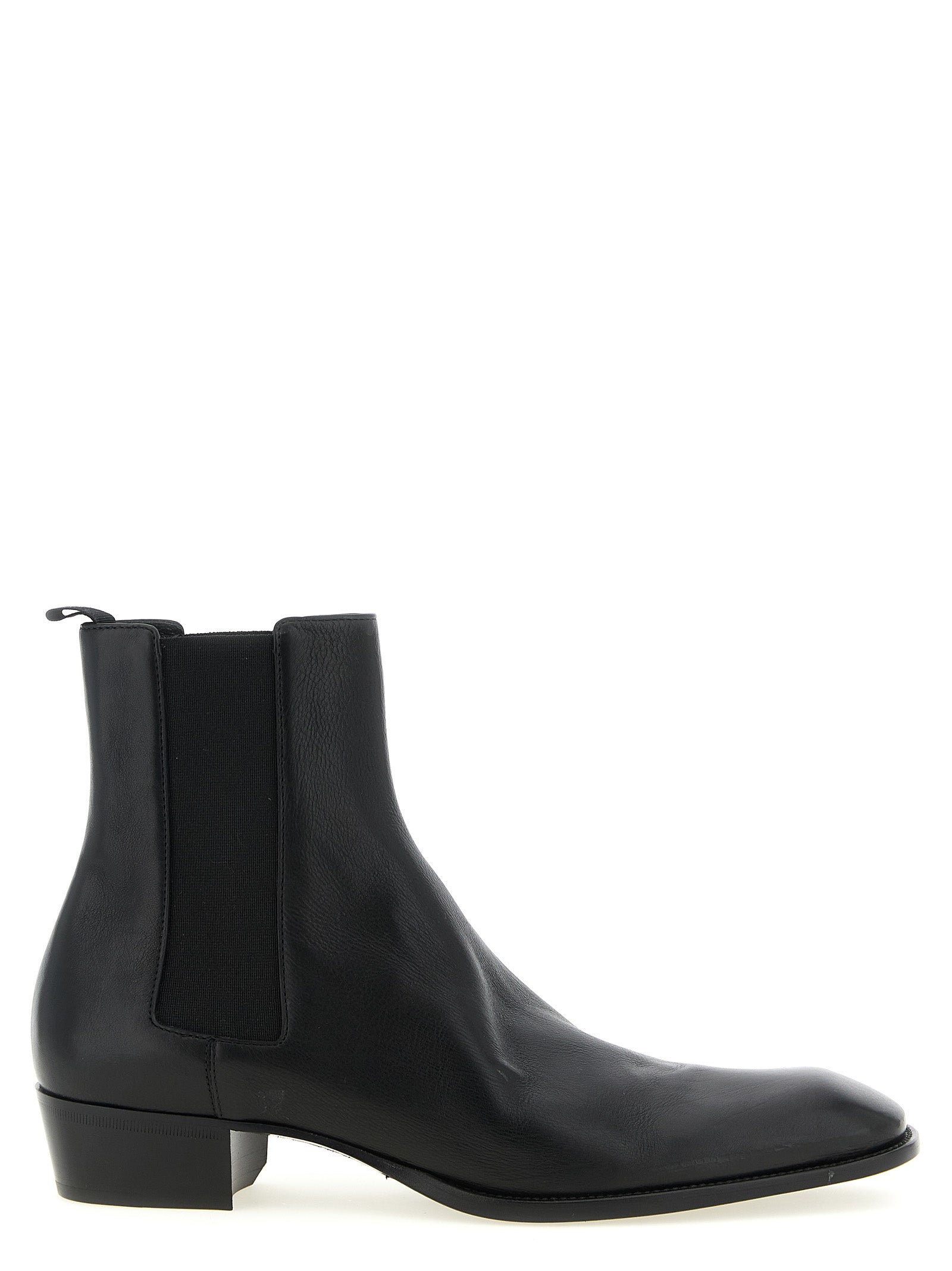 Black Calfskin Chelsea Boots