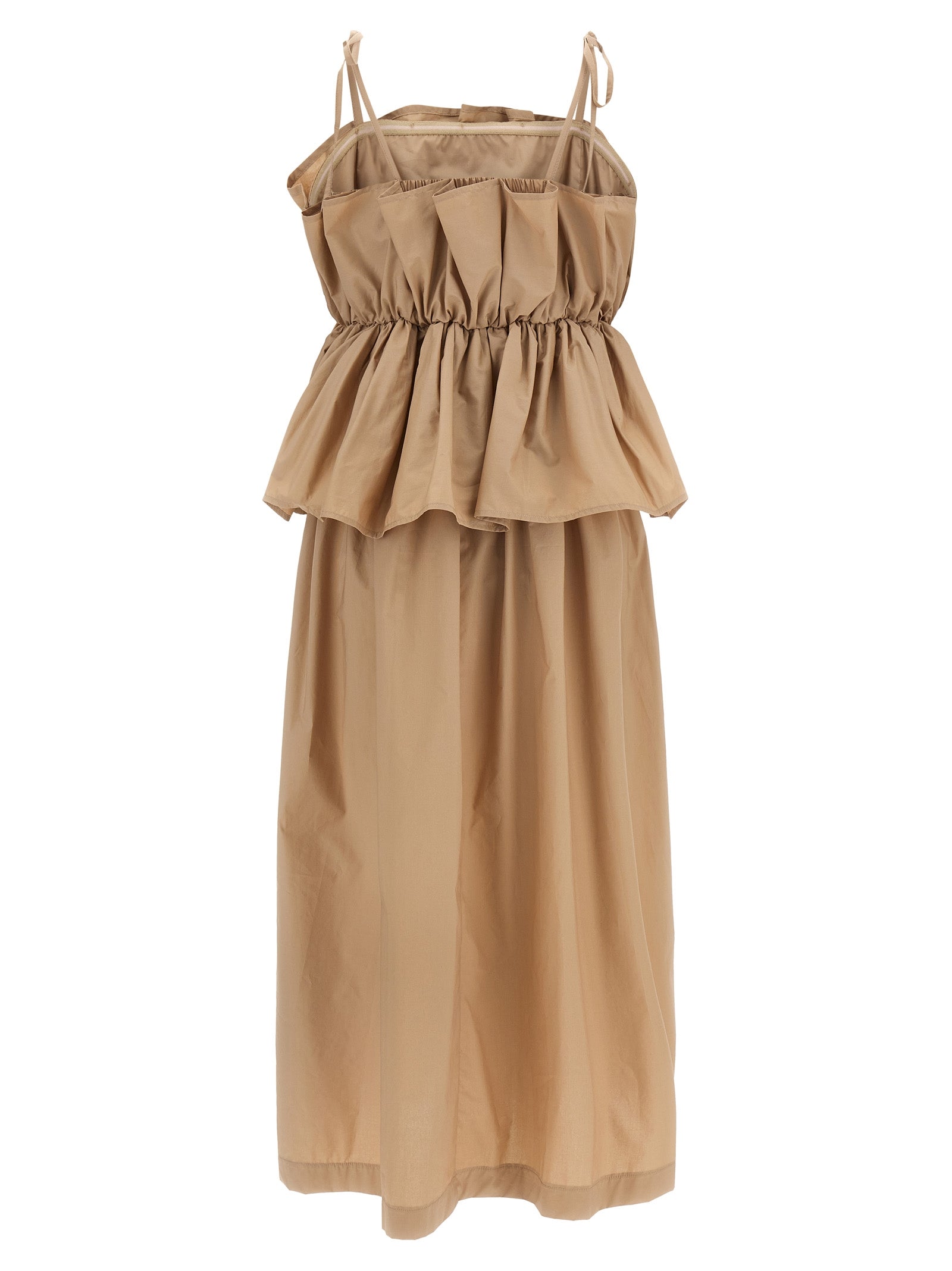 Beige Cotton Long Dress