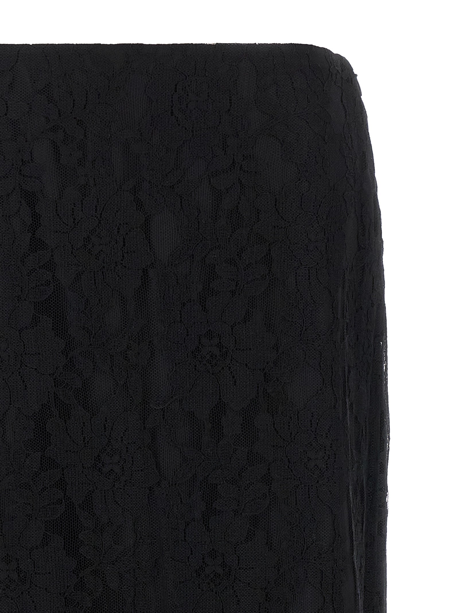 Black Cotton Midi Skirt