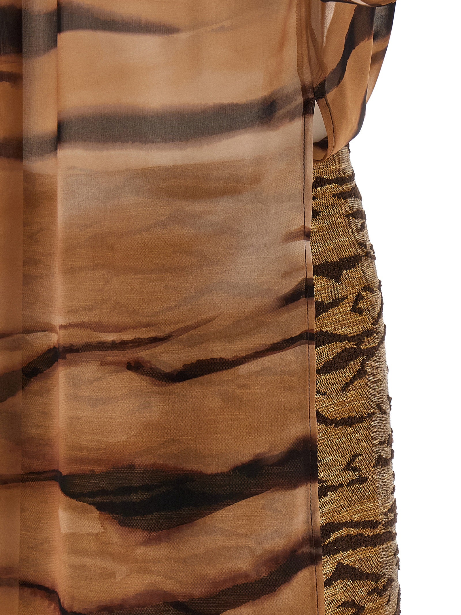 Brown Polyester Short Dress