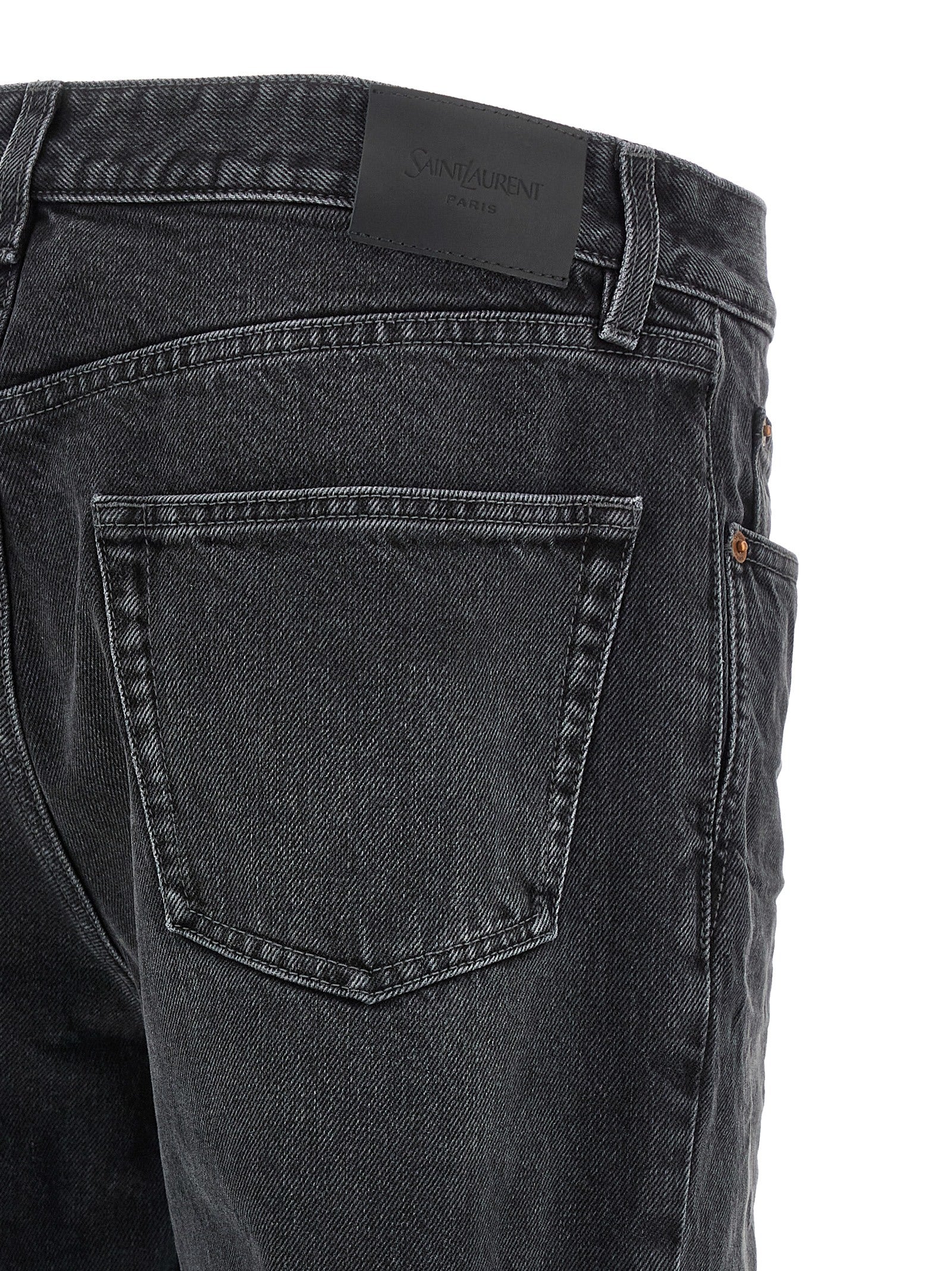 Black Cotton Straight-Leg Jeans