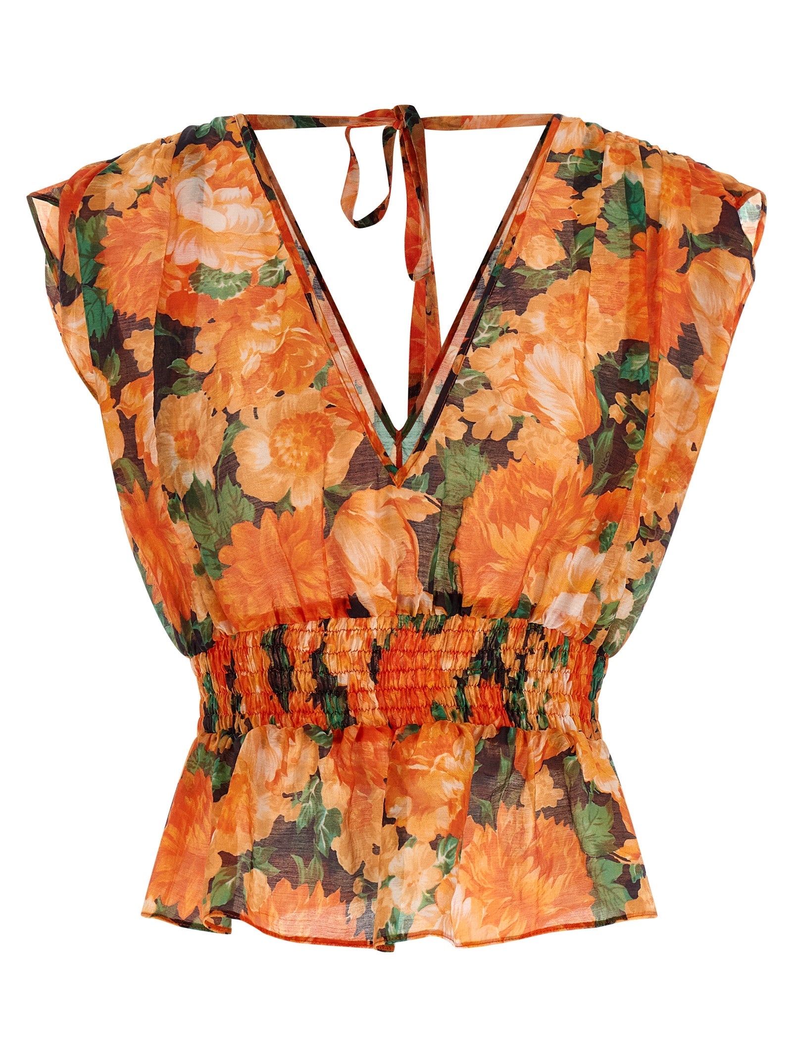 Orange Lyocell Pattern Shirt