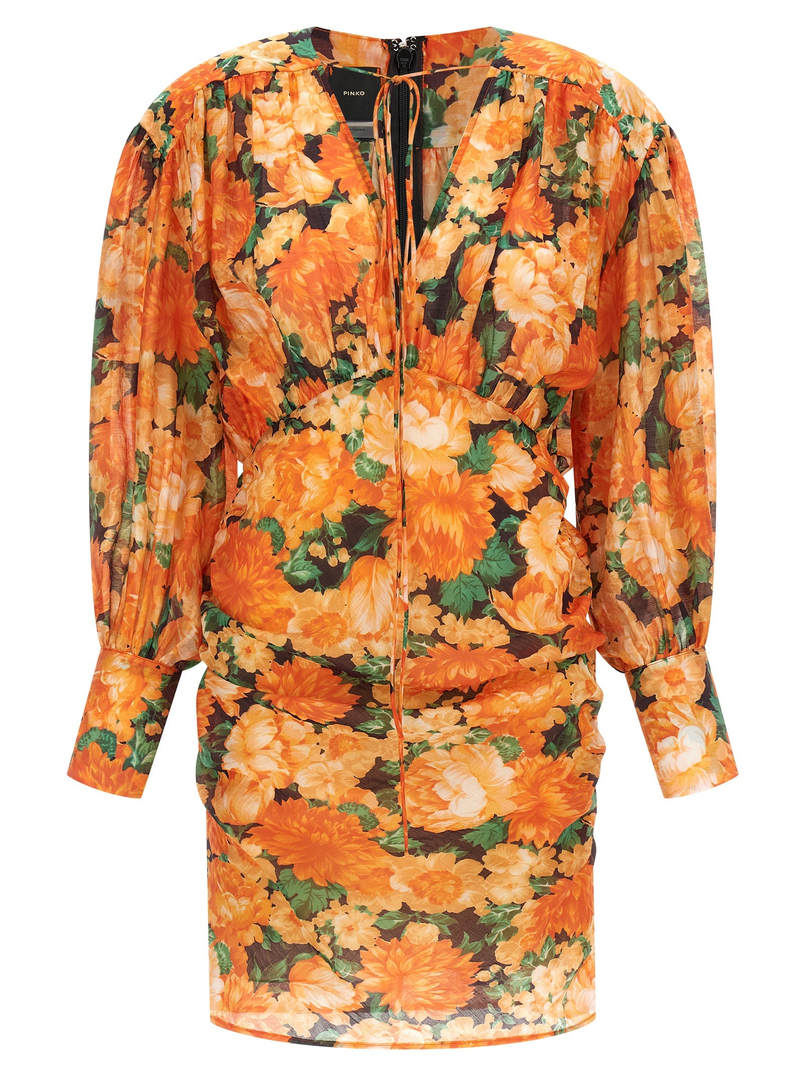Orange Lyocell Short Dress