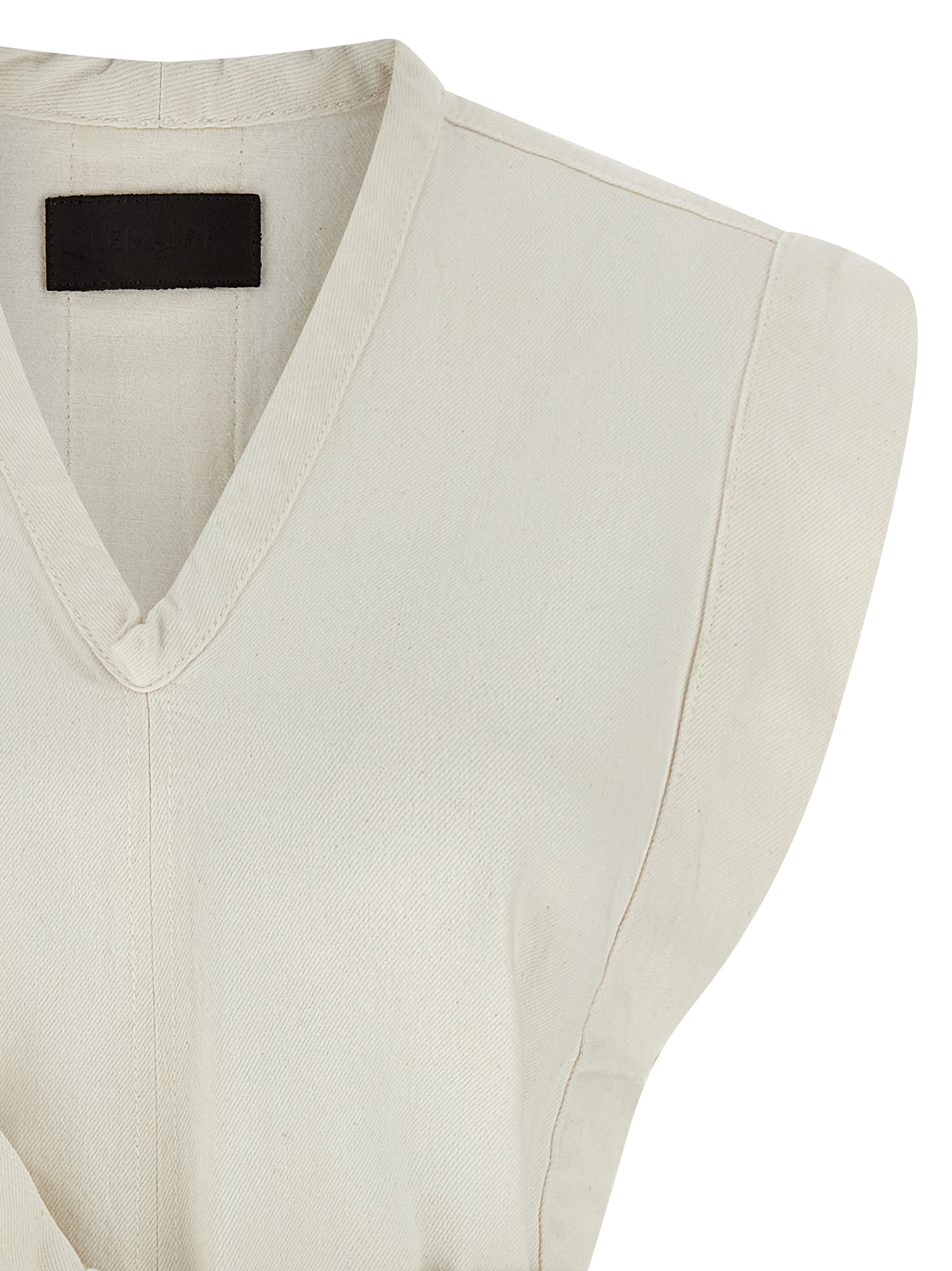 White Cotton Sleeveless Jacket