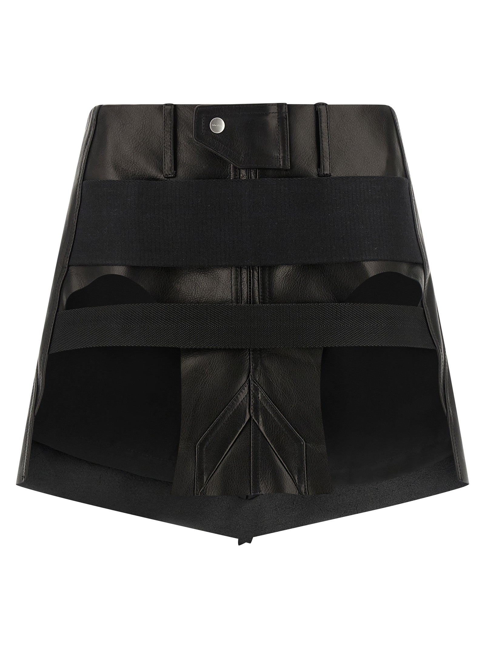 Black Calfskin Long Skirt