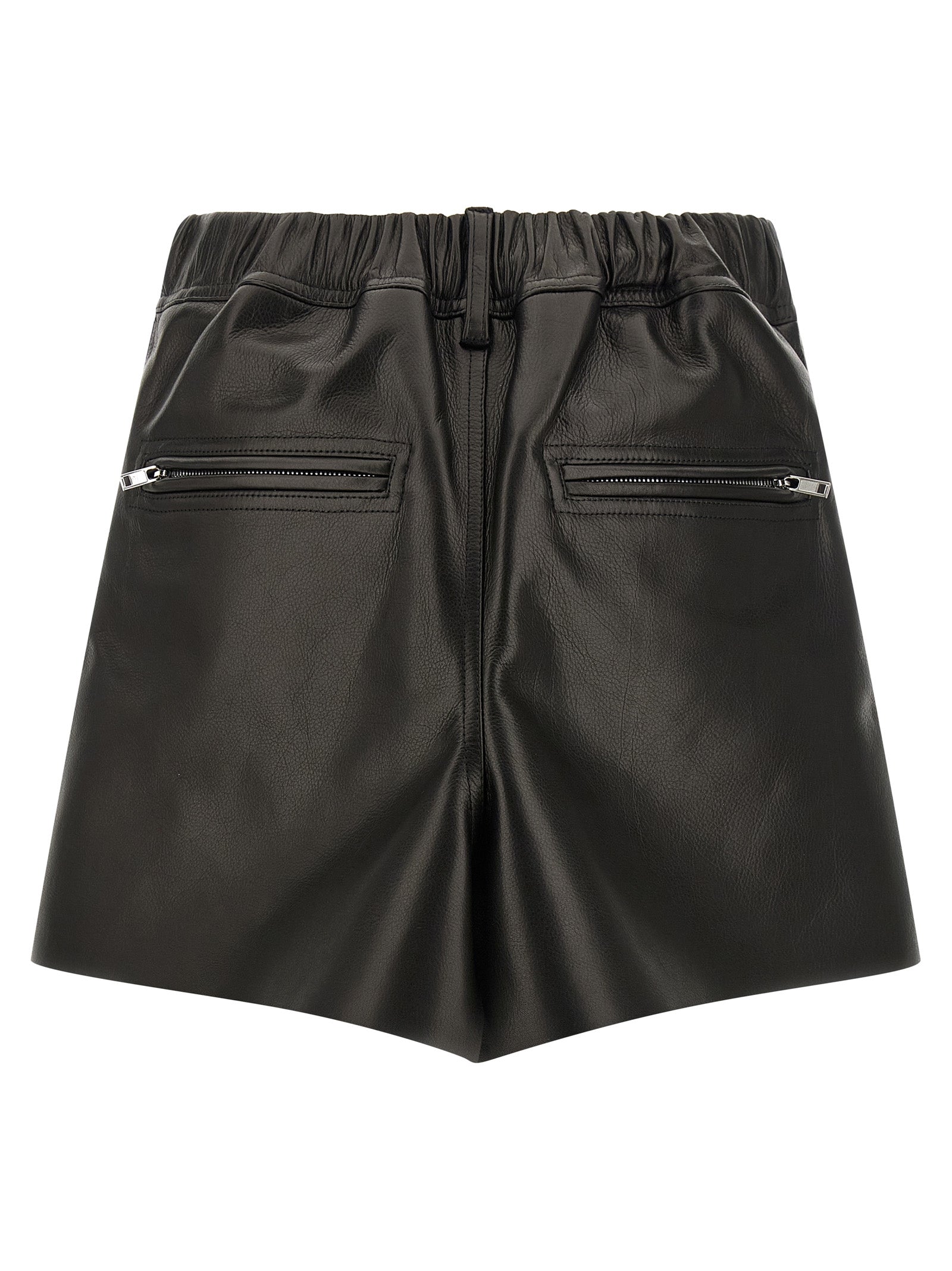 Black Calfskin Long Skirt