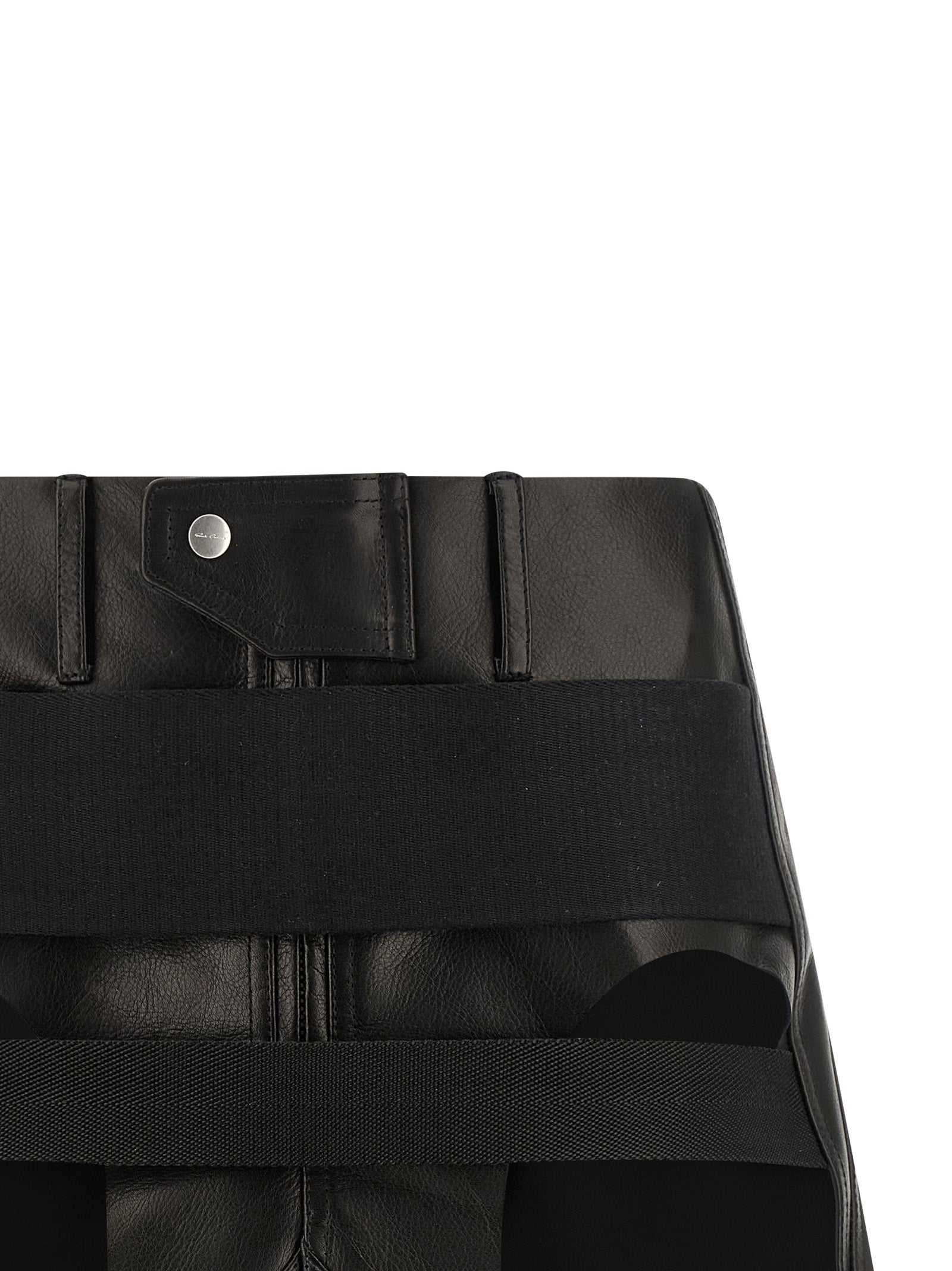 Black Calfskin Long Skirt
