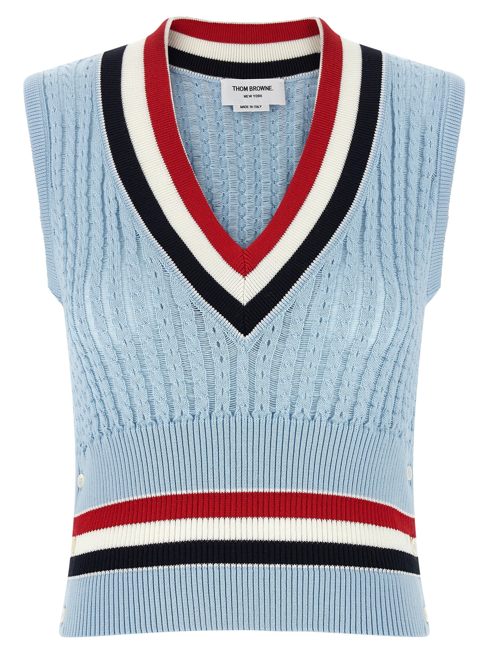 Blue Cotton Sleeveless Jacket