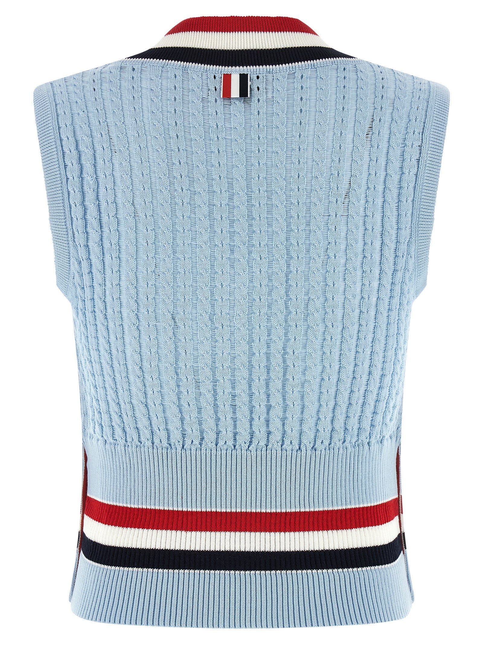 Blue Cotton Sleeveless Jacket
