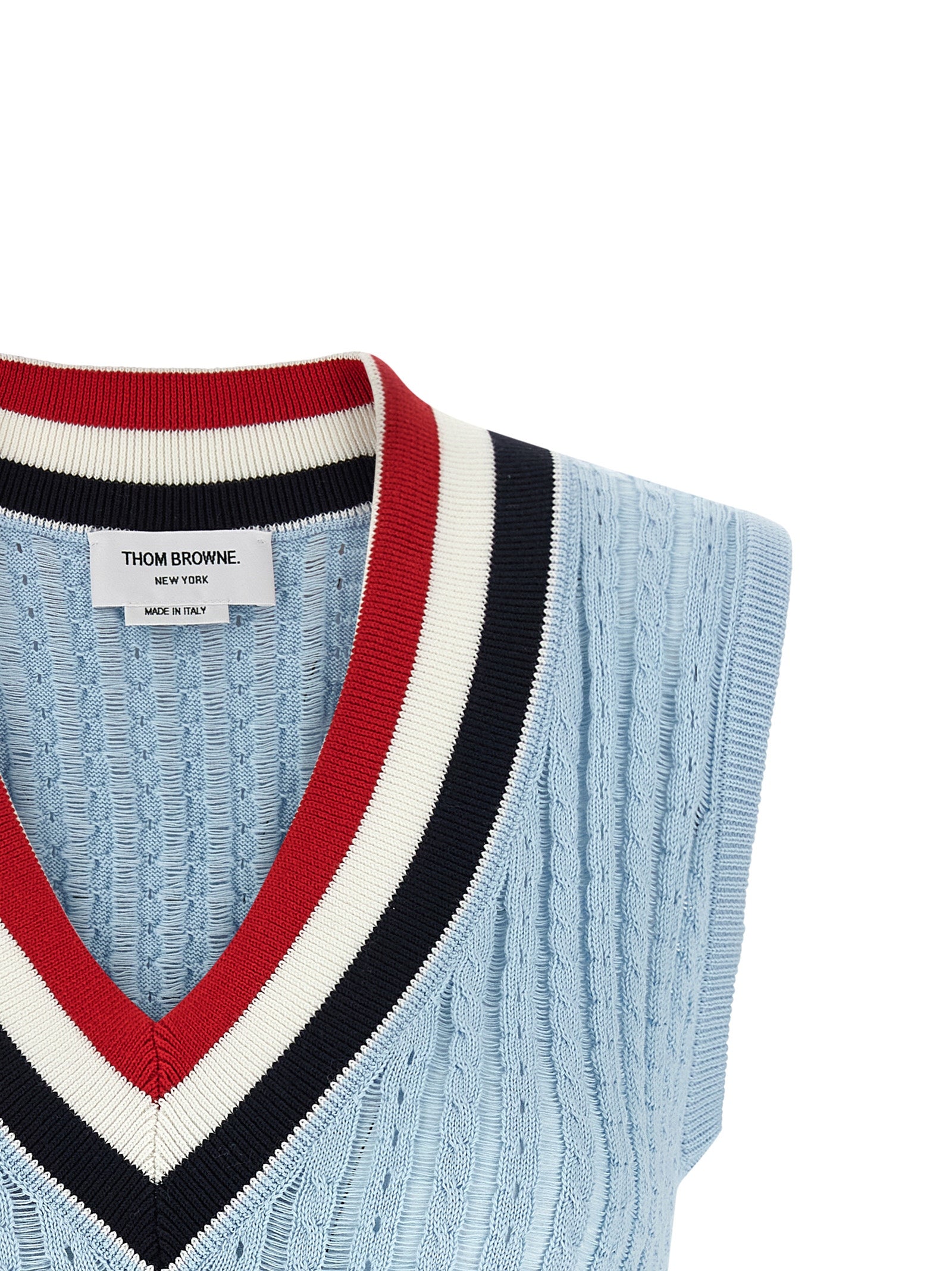Blue Cotton Sleeveless Jacket