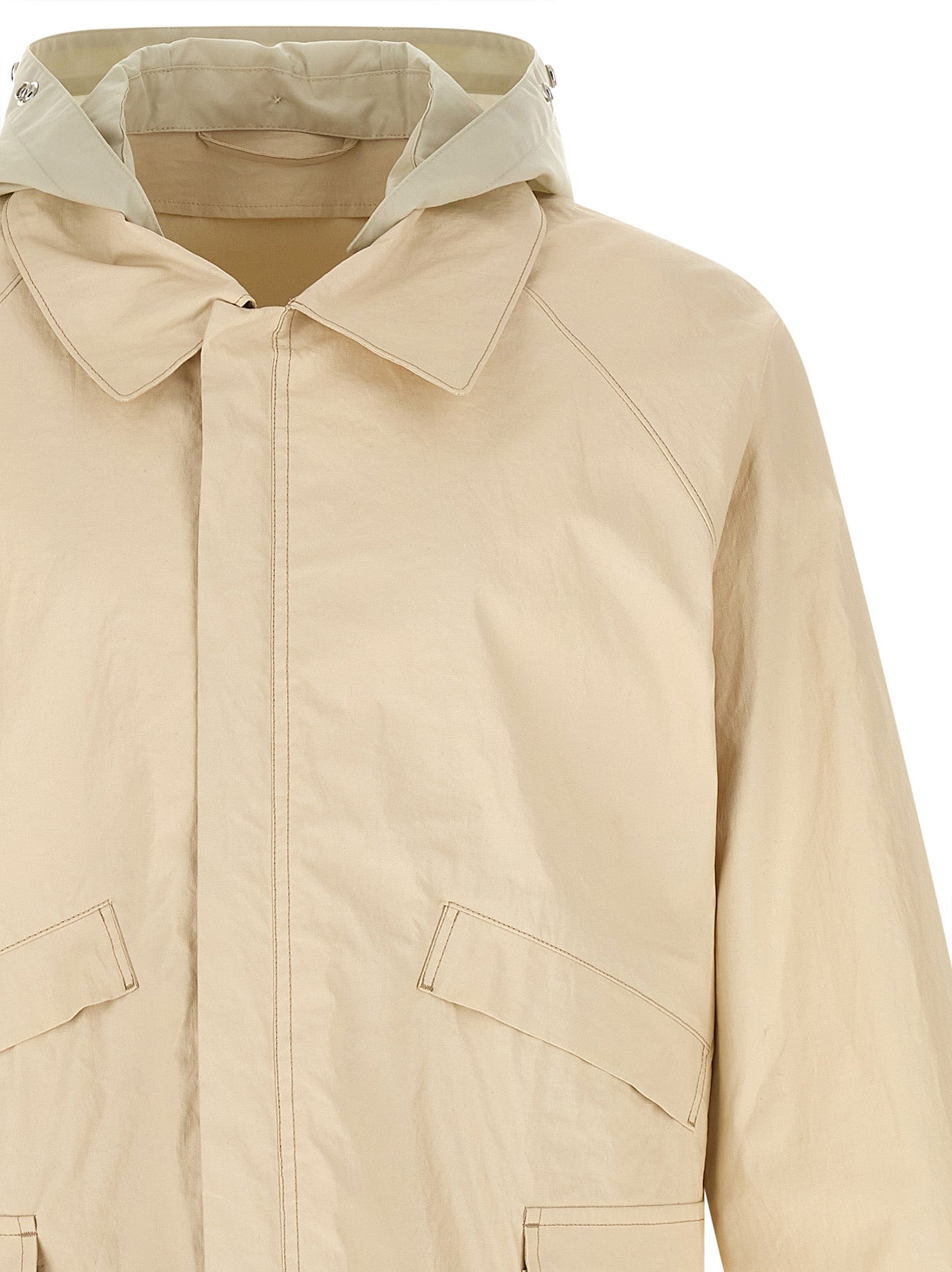 Beige Linen Shell Jacket