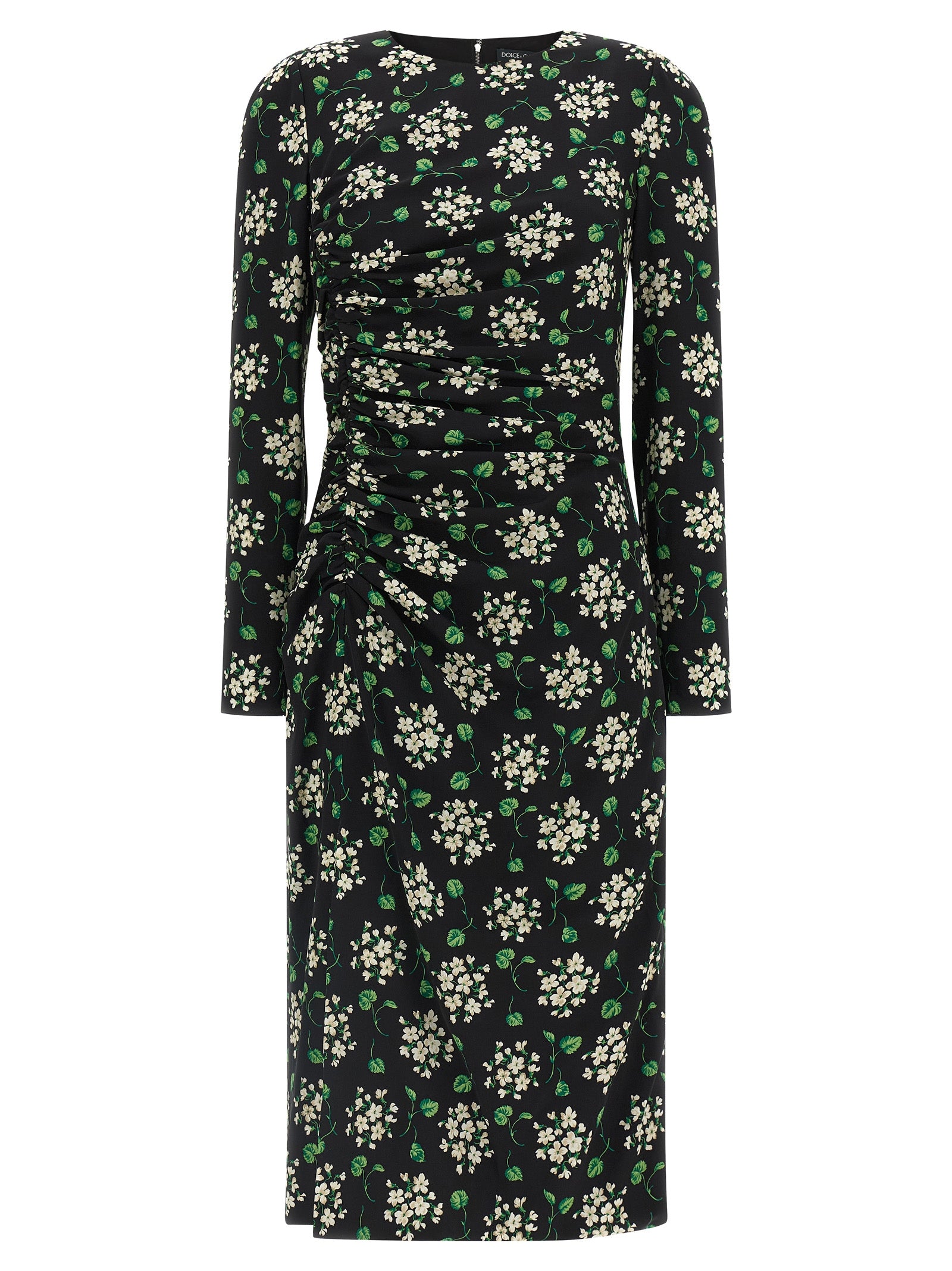 Black Synthetic Midi Dress