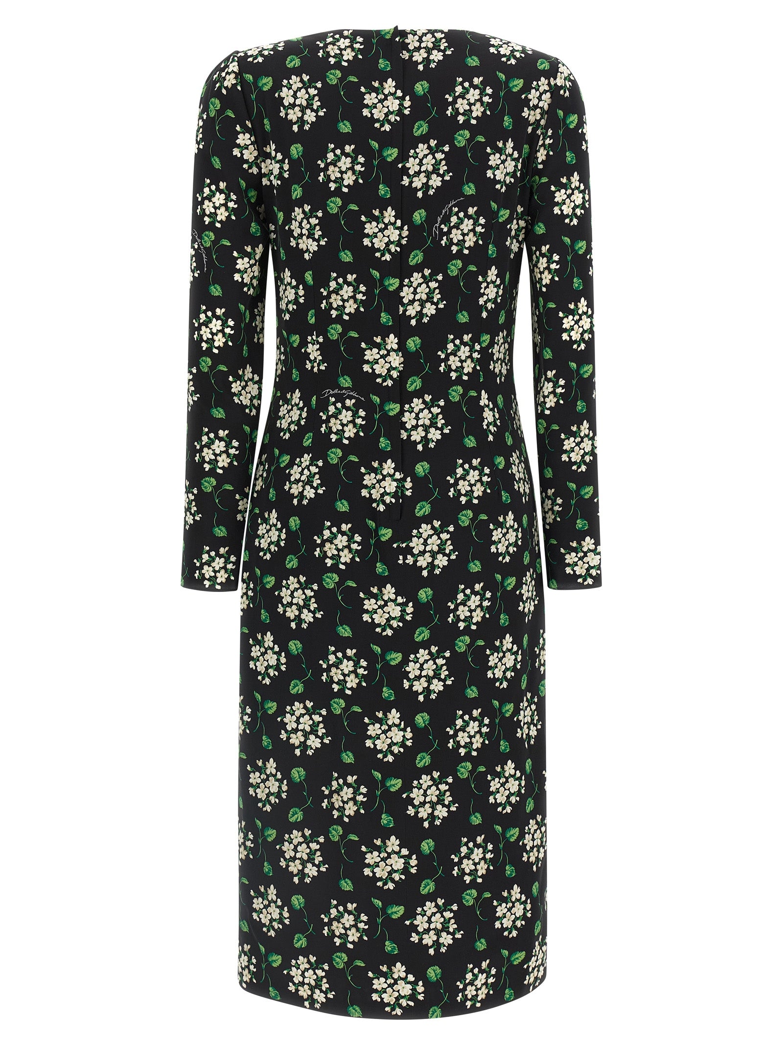 Black Synthetic Midi Dress