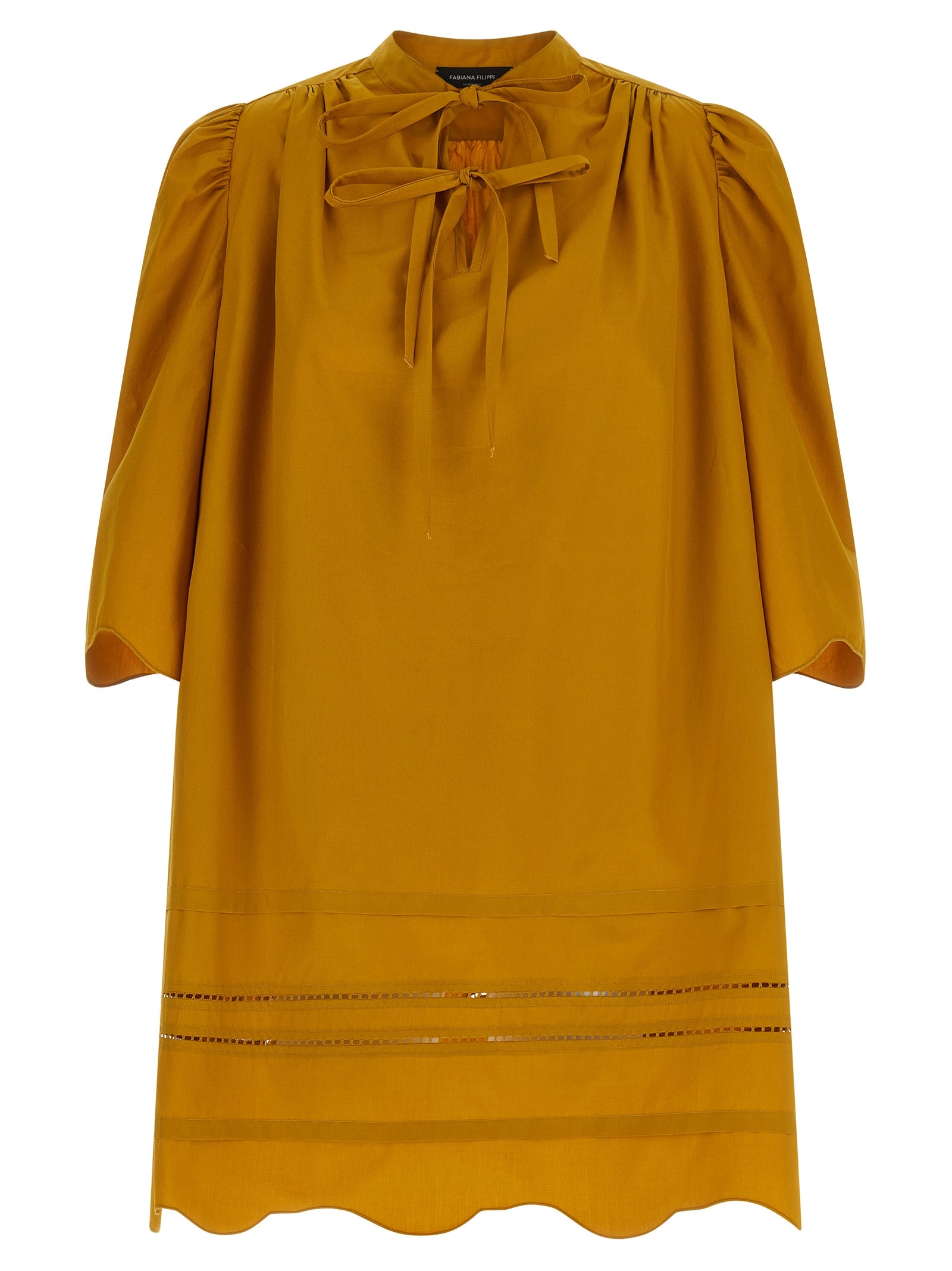 Bicolor Cotton Short Dress