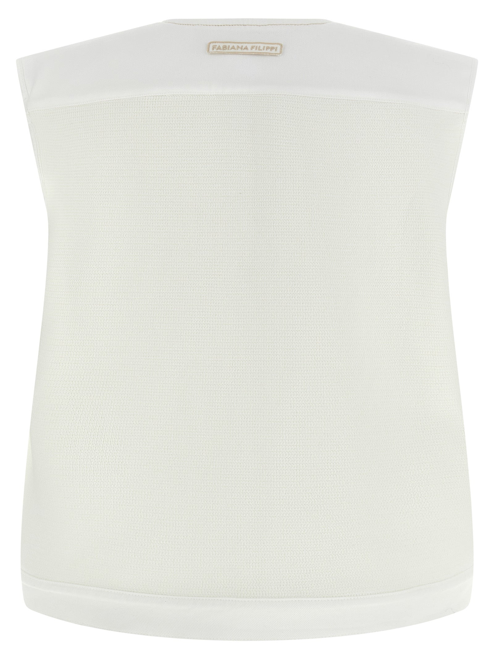 White Cotton Sleeveless Jacket