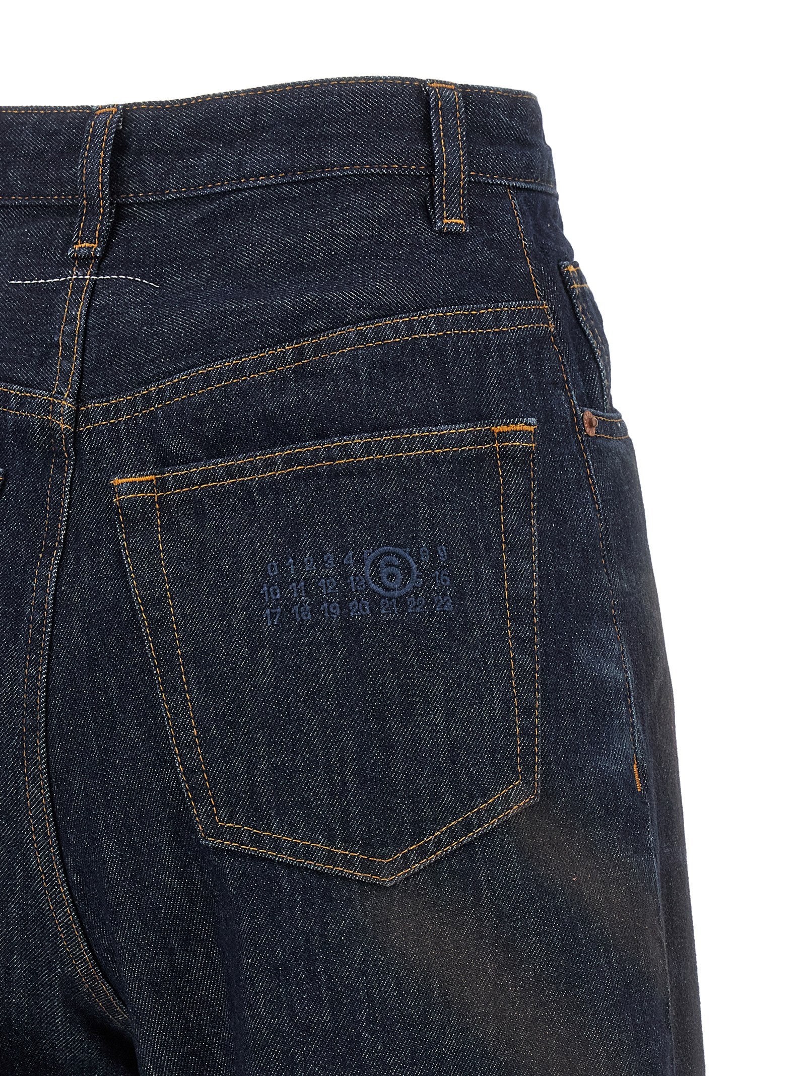Blue Cotton High-Waisted Jean