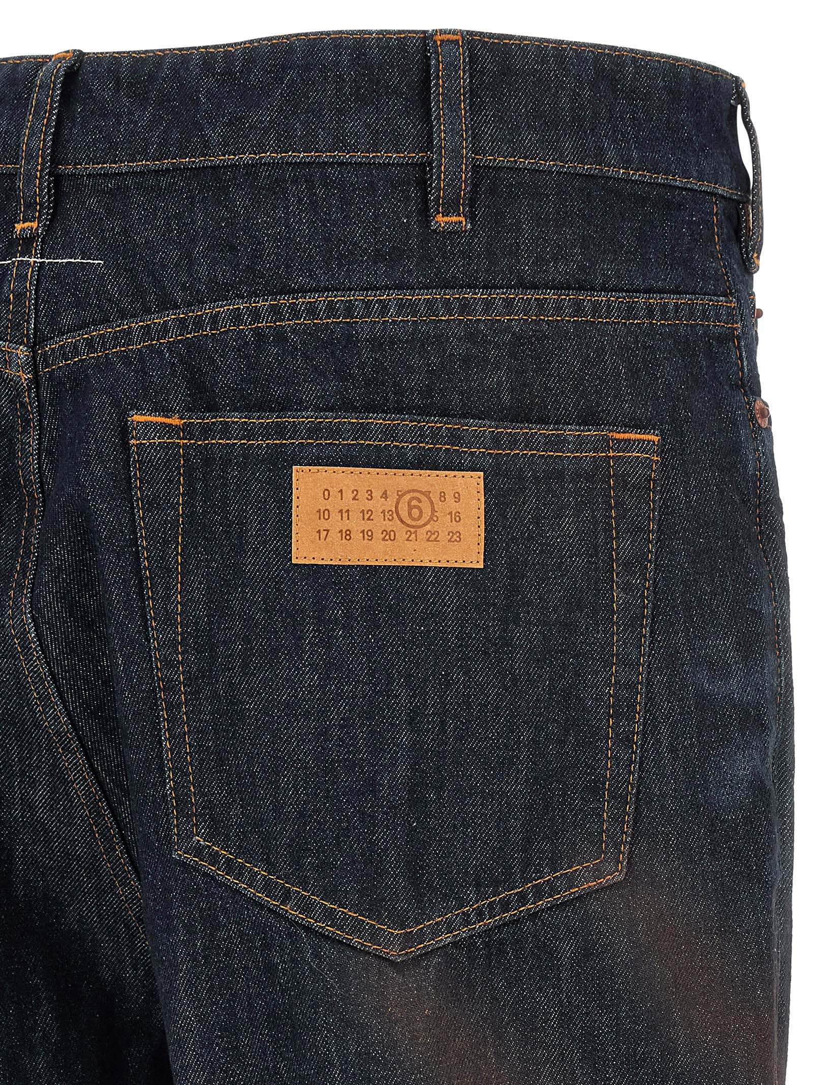 Blue Cotton Straight-Leg Jeans