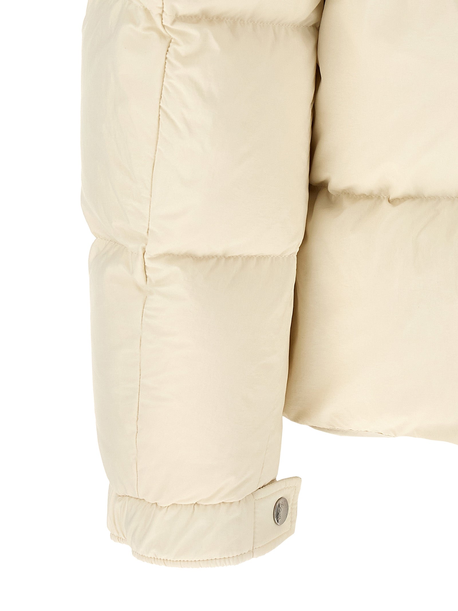 Beige Polyamide Full-Length Jacket