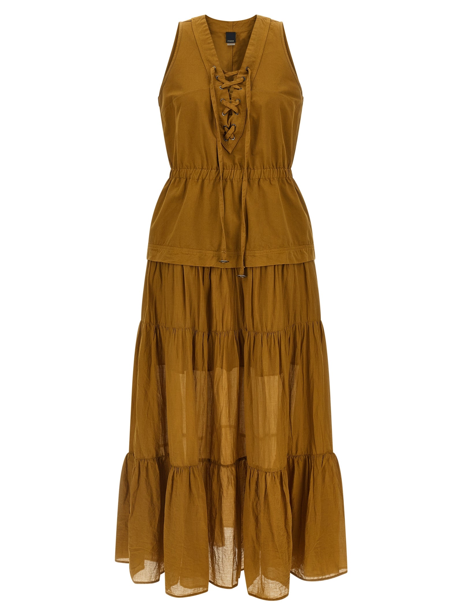 Brown Cotton Long Dress