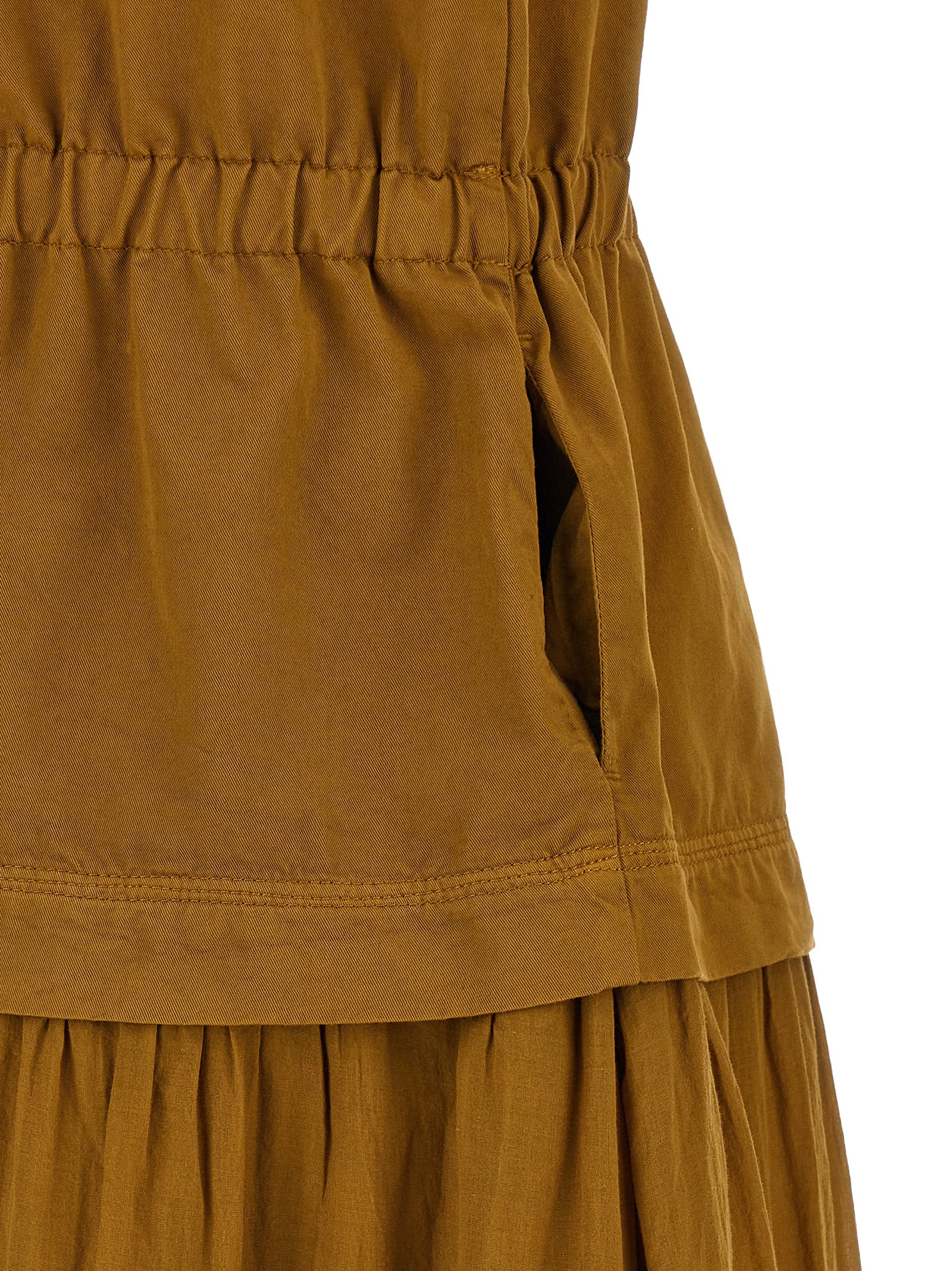 Brown Cotton Long Dress