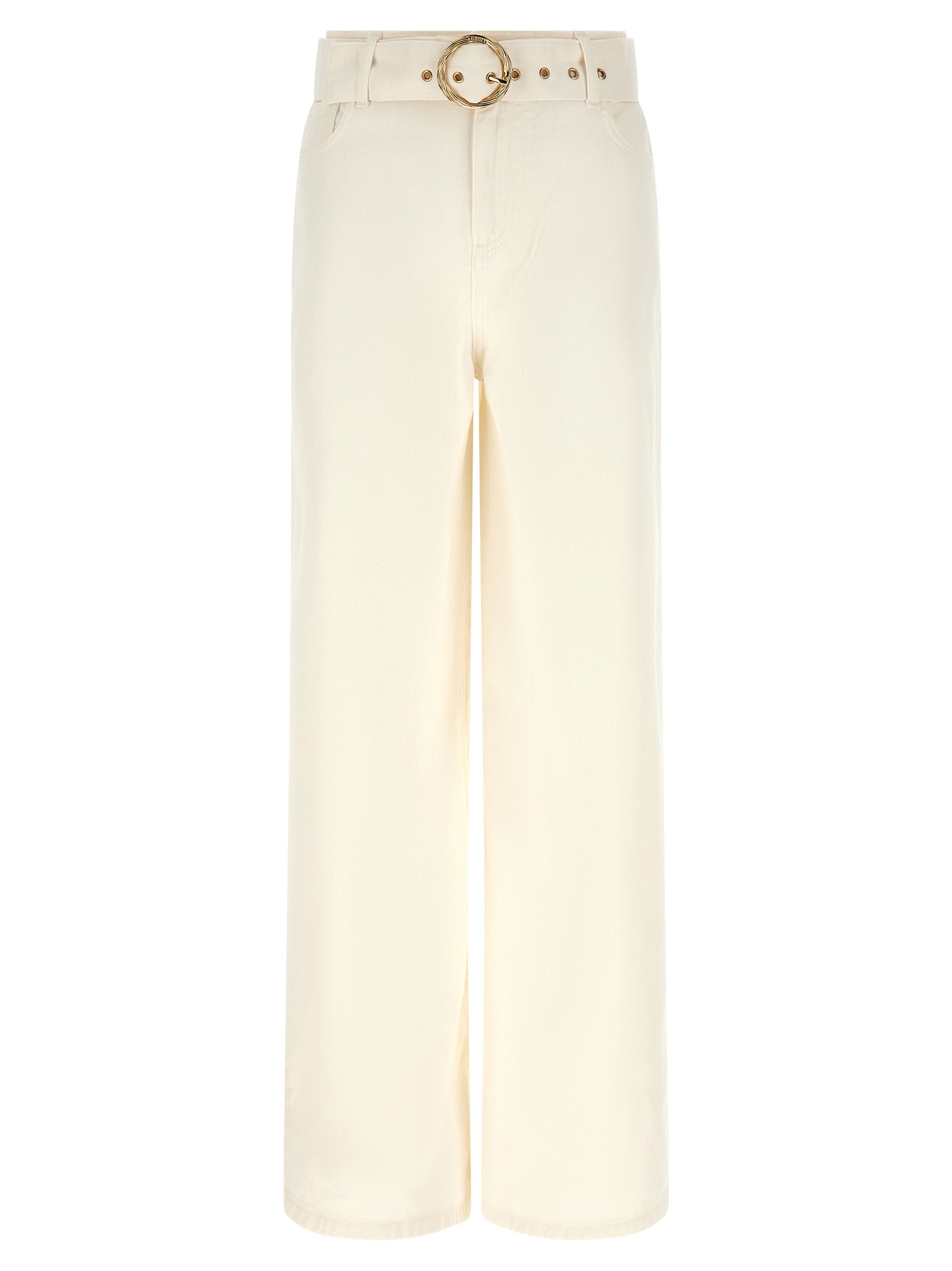 White Cotton Flared Jeans