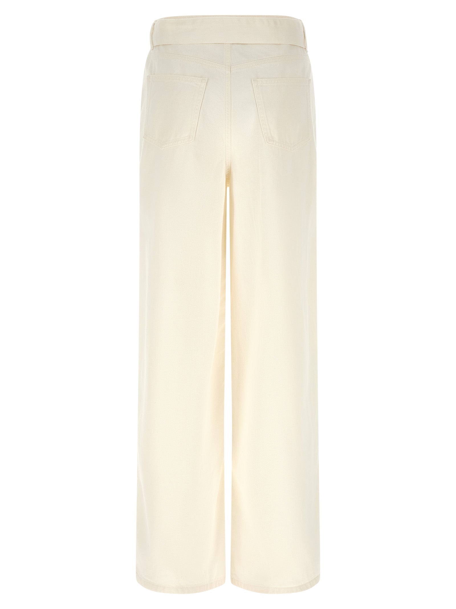 White Cotton Flared Jeans