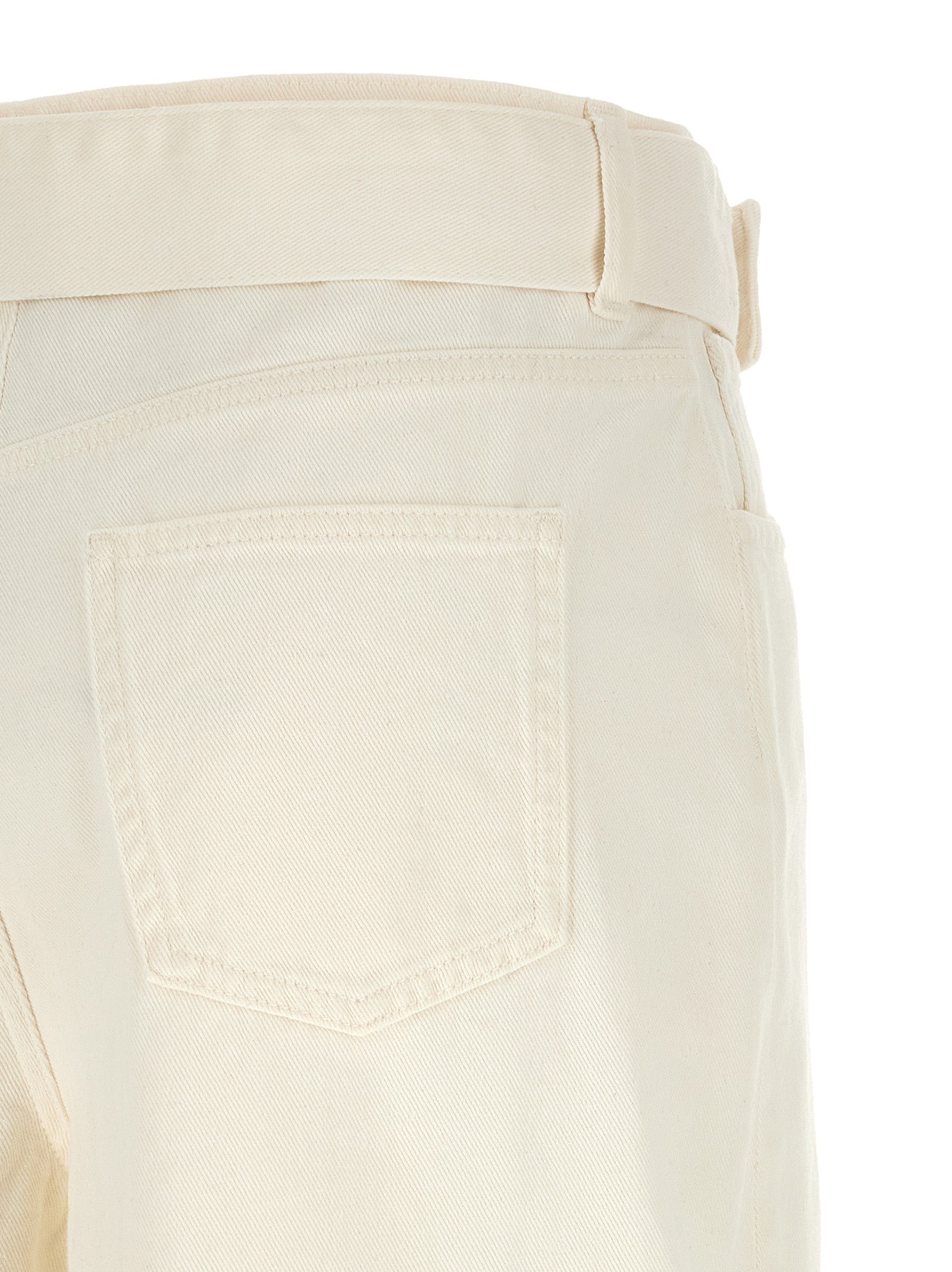 White Cotton Flared Jeans