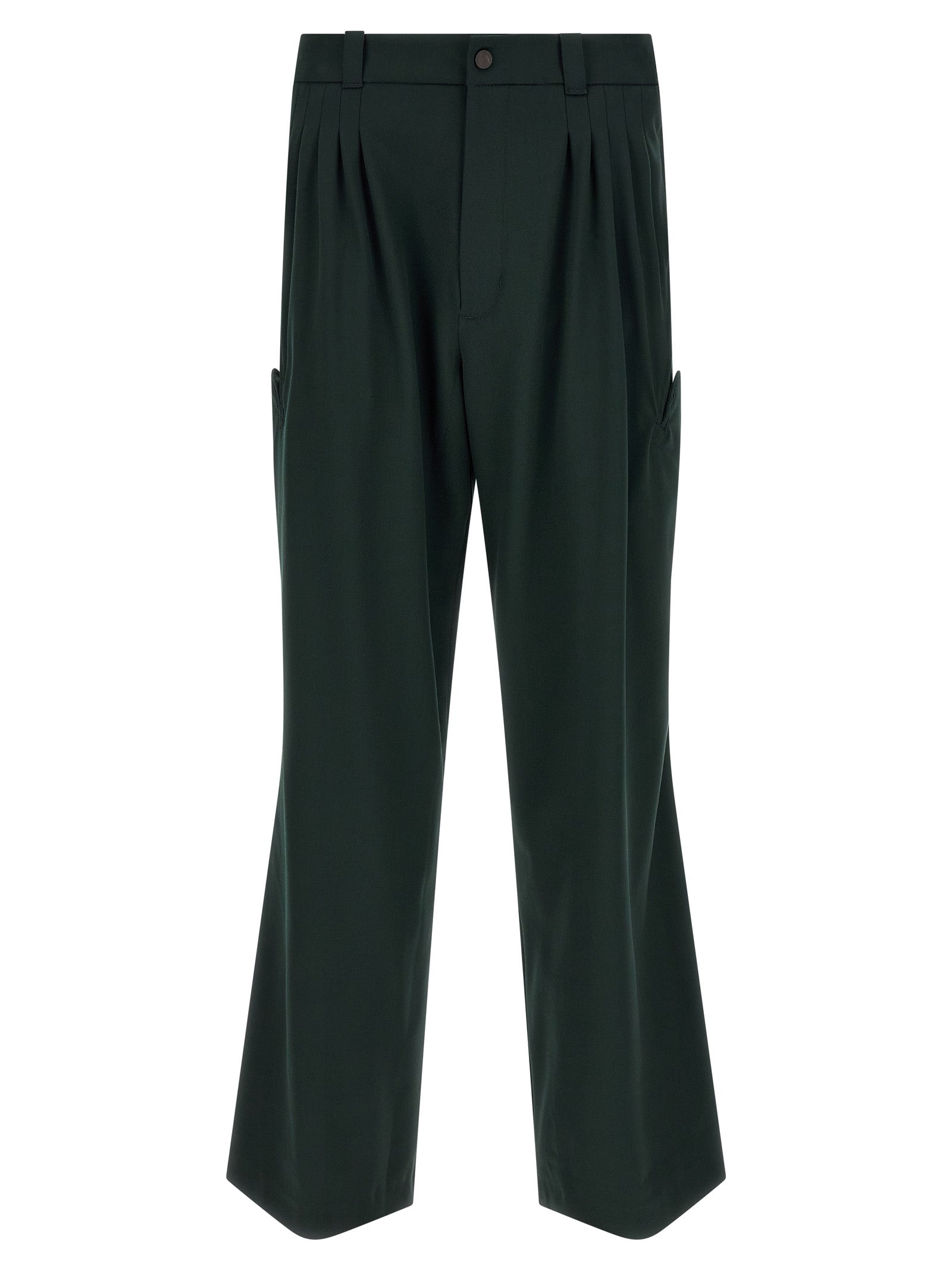 Bicolor Virgin Wool Casual Pants