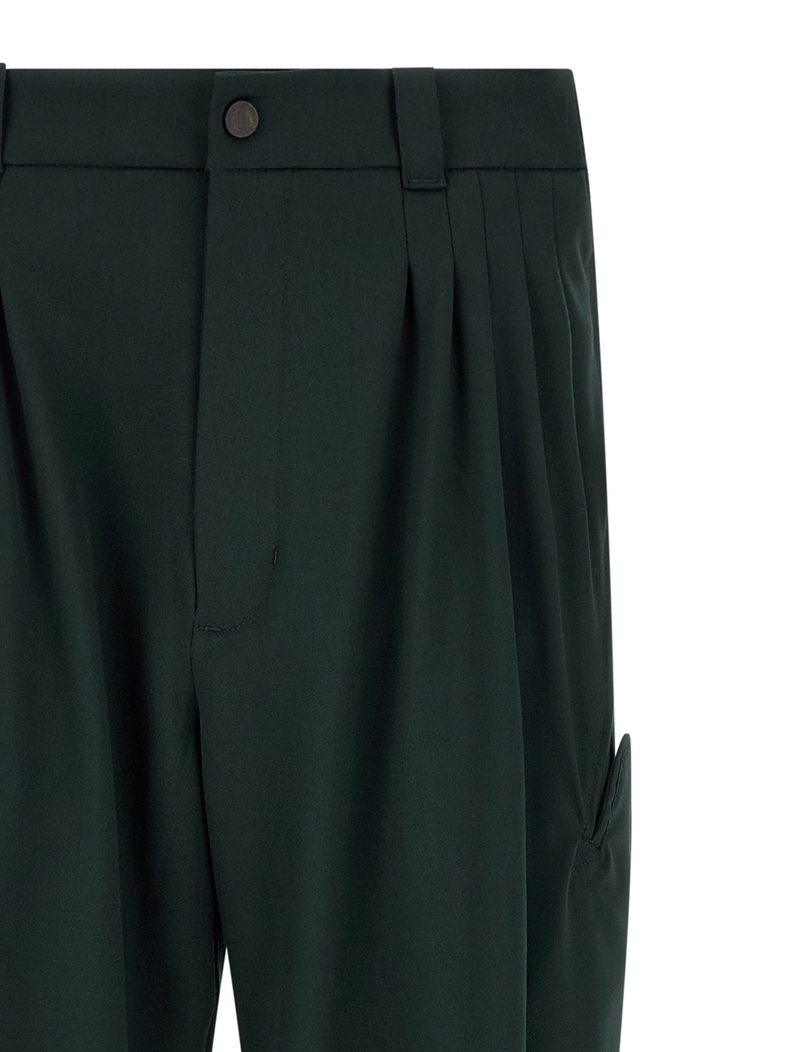 Bicolor Virgin Wool Casual Pants