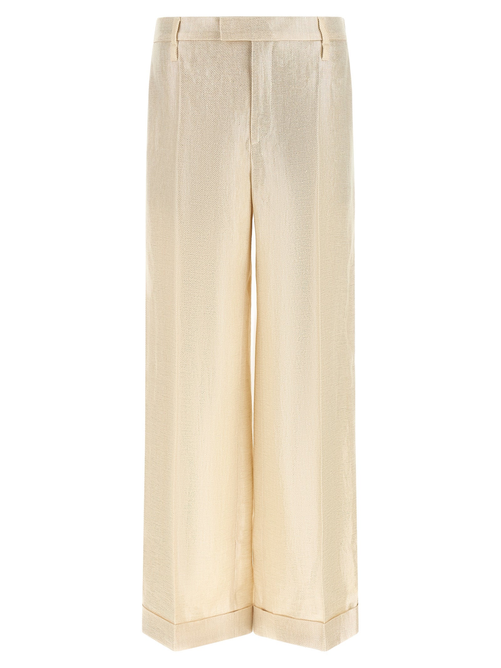Gold Linen Casual Pants