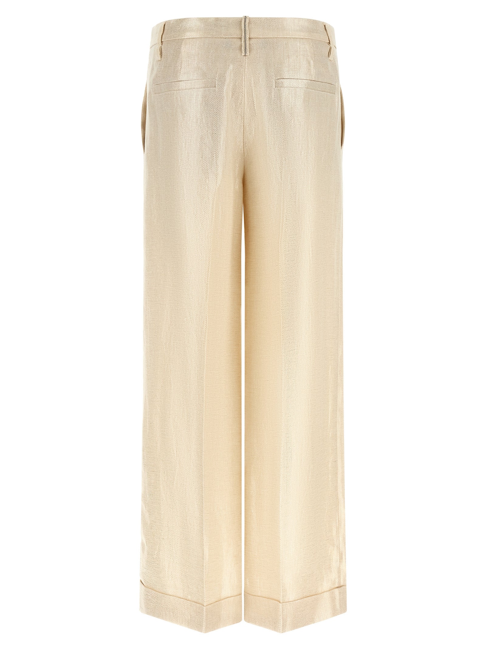 Gold Linen Casual Pants