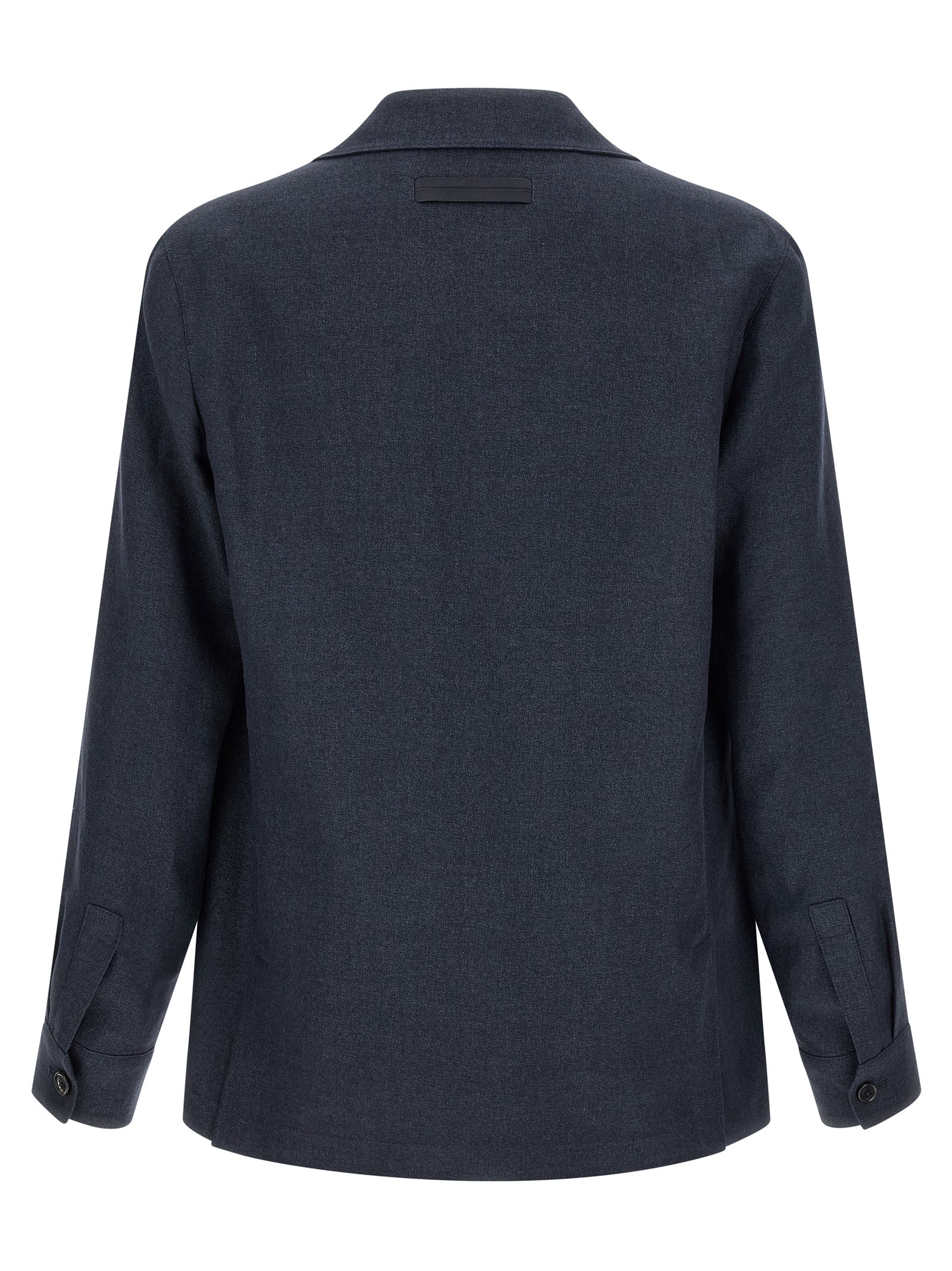 Blue Linen Full-Length Jacket
