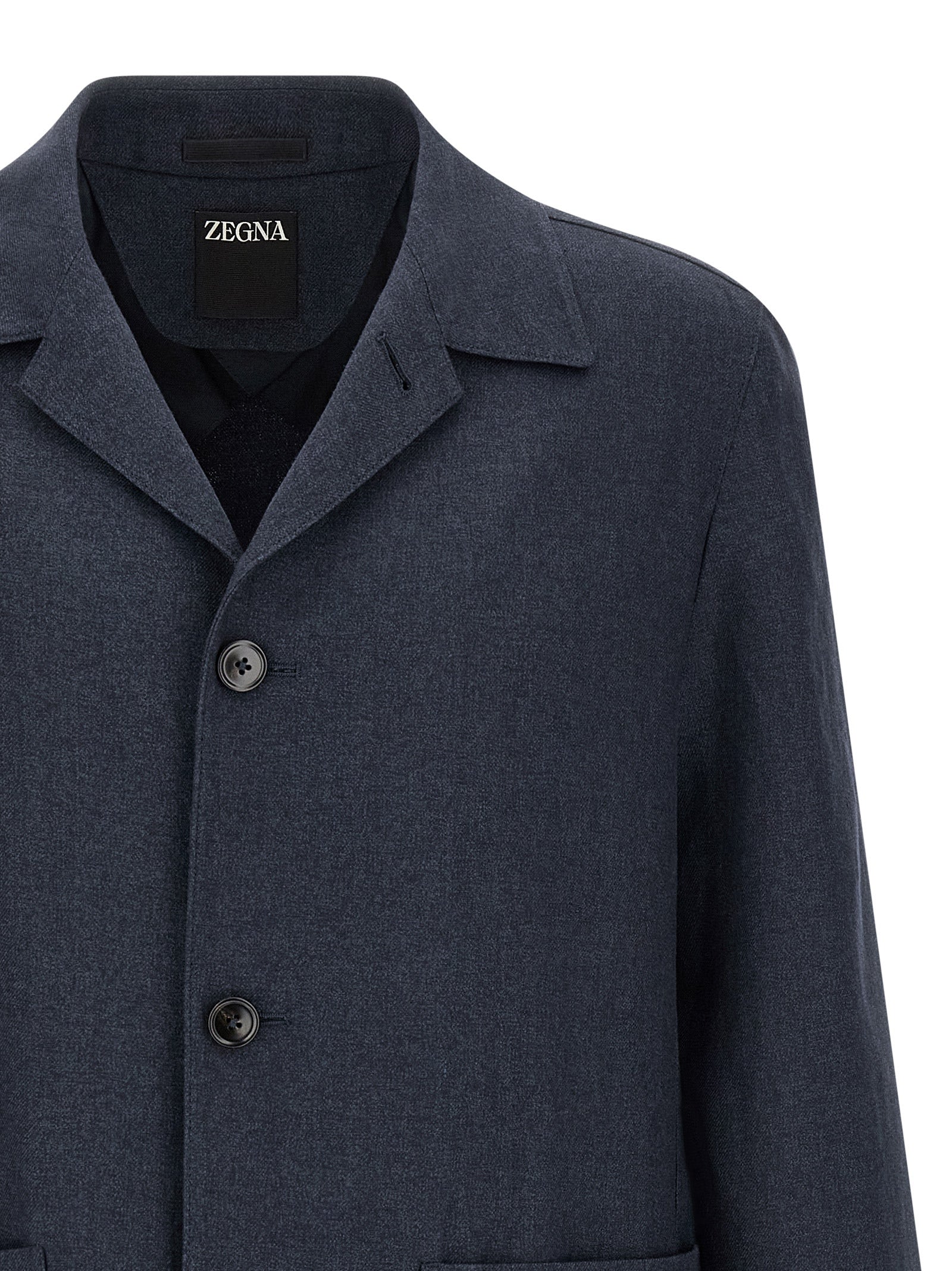 Blue Linen Full-Length Jacket