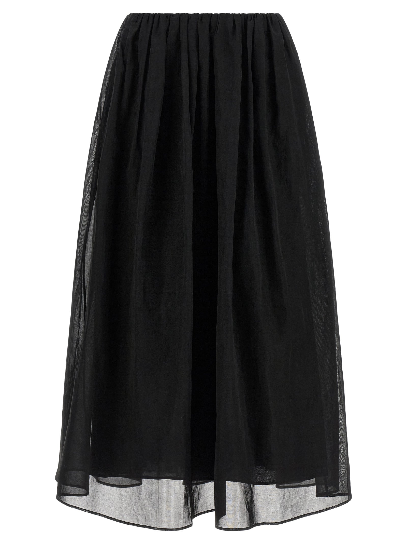 Black Cotton Mini Skirt