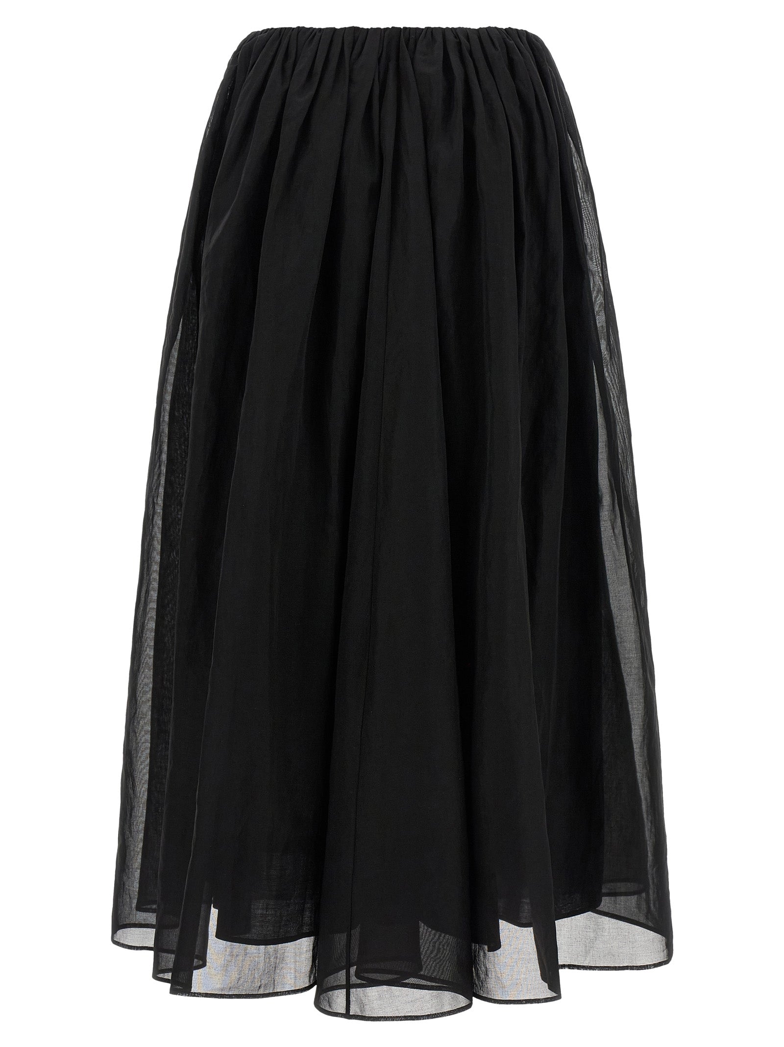 Black Cotton Mini Skirt