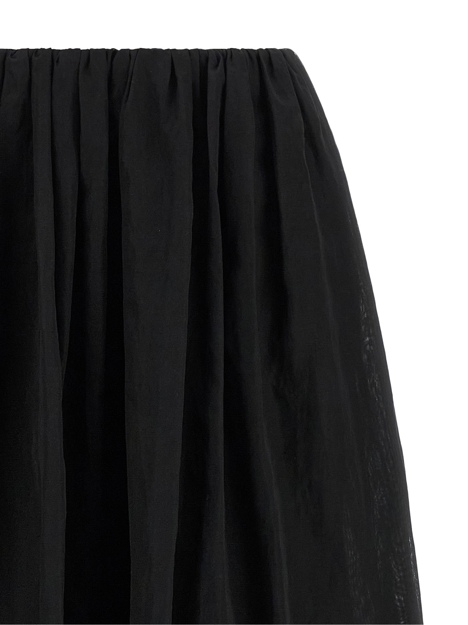 Black Cotton Mini Skirt