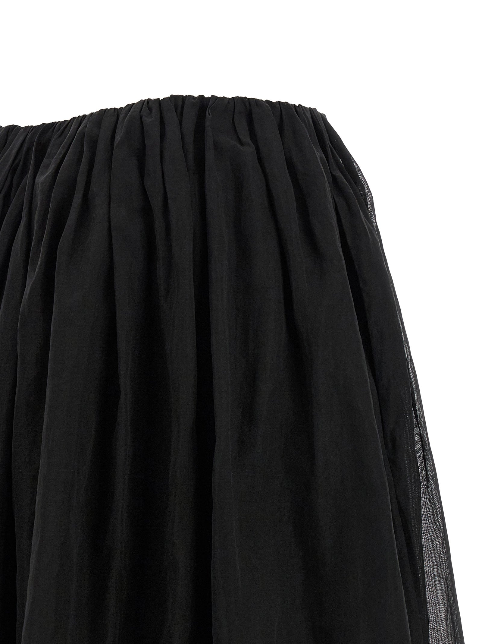 Black Cotton Mini Skirt